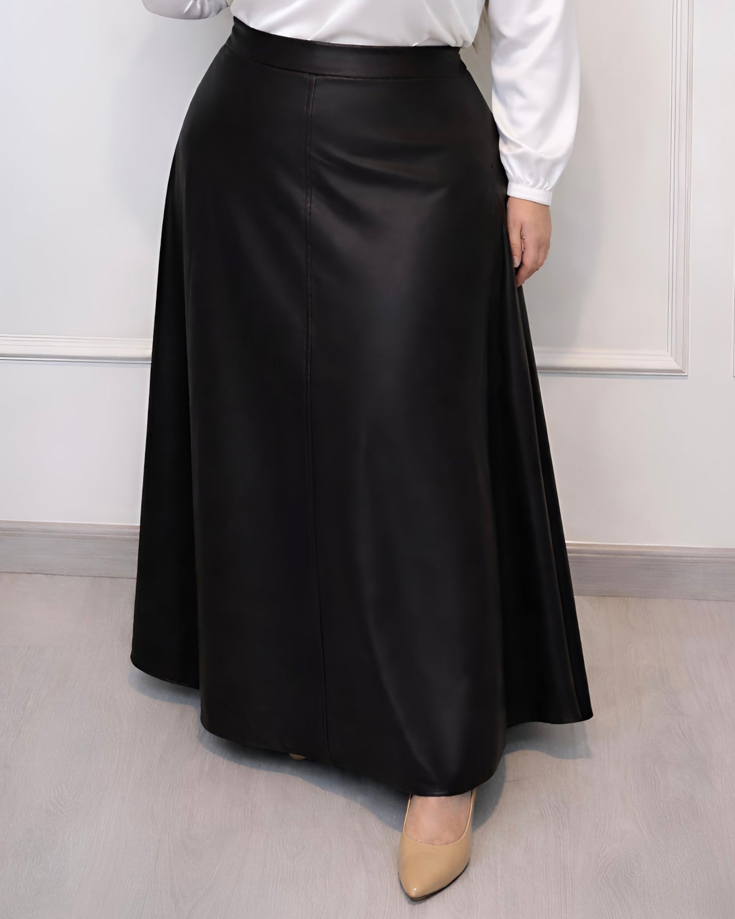 Leather Half Cloche Skirt