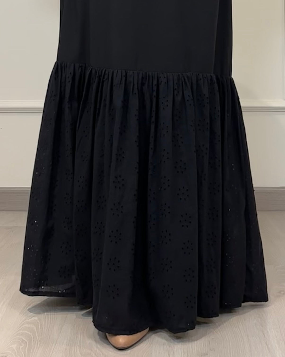 Layering Dress with Cotton Lace – Long Sleeve