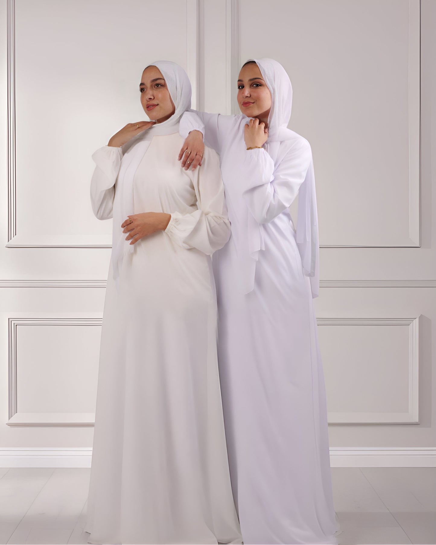 Soft maxi layering dress with long sleeves, modest loose fit, lightweight fabric, suitable for layering or wearing alone