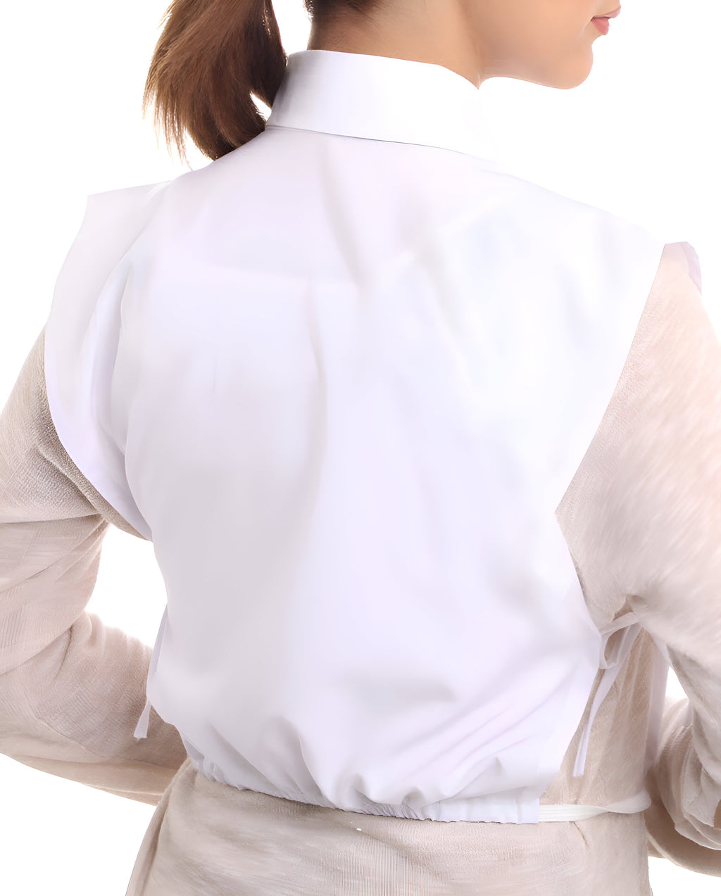 Elegant Hijab Wear white shirt collar extender for covering neckline under open blouses