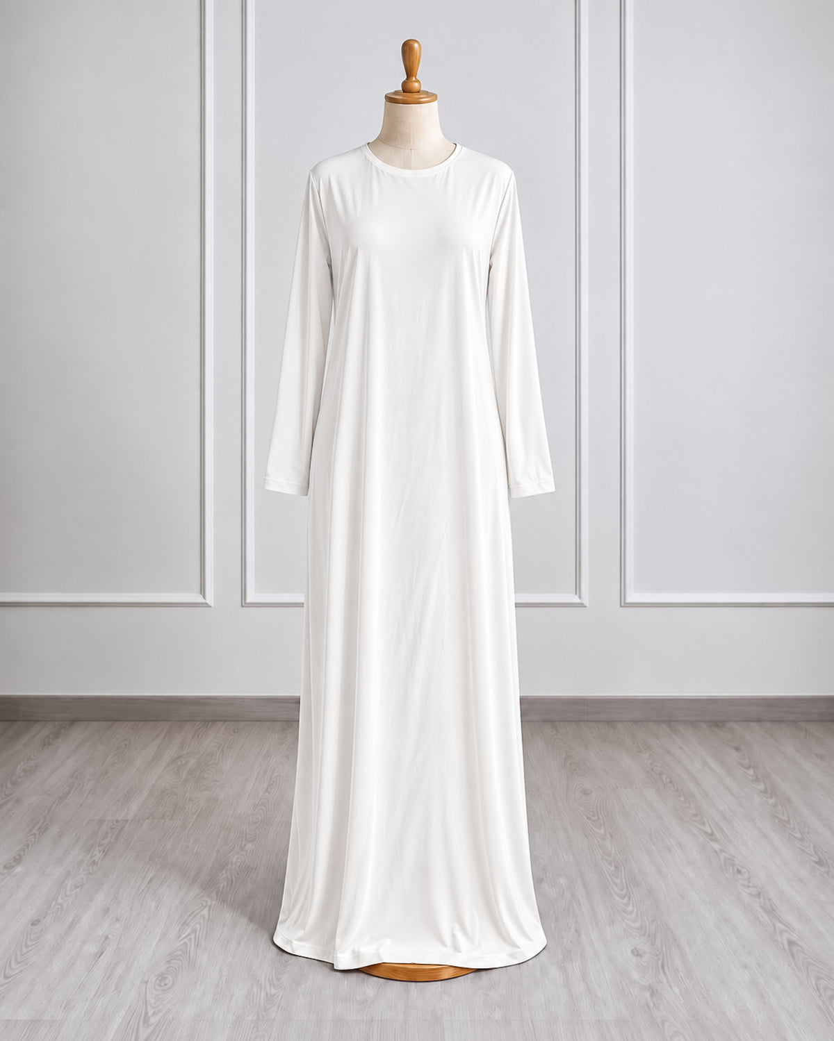 Elegant Hijab Wear white long sleeve essential slip dress