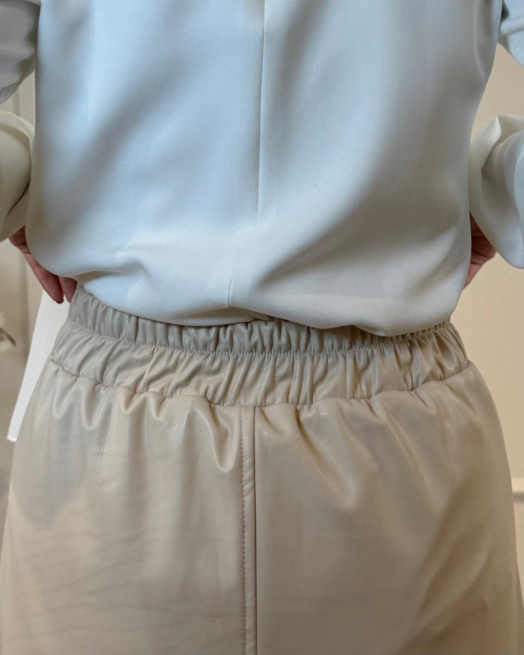 Leather Half Cloche Skirt