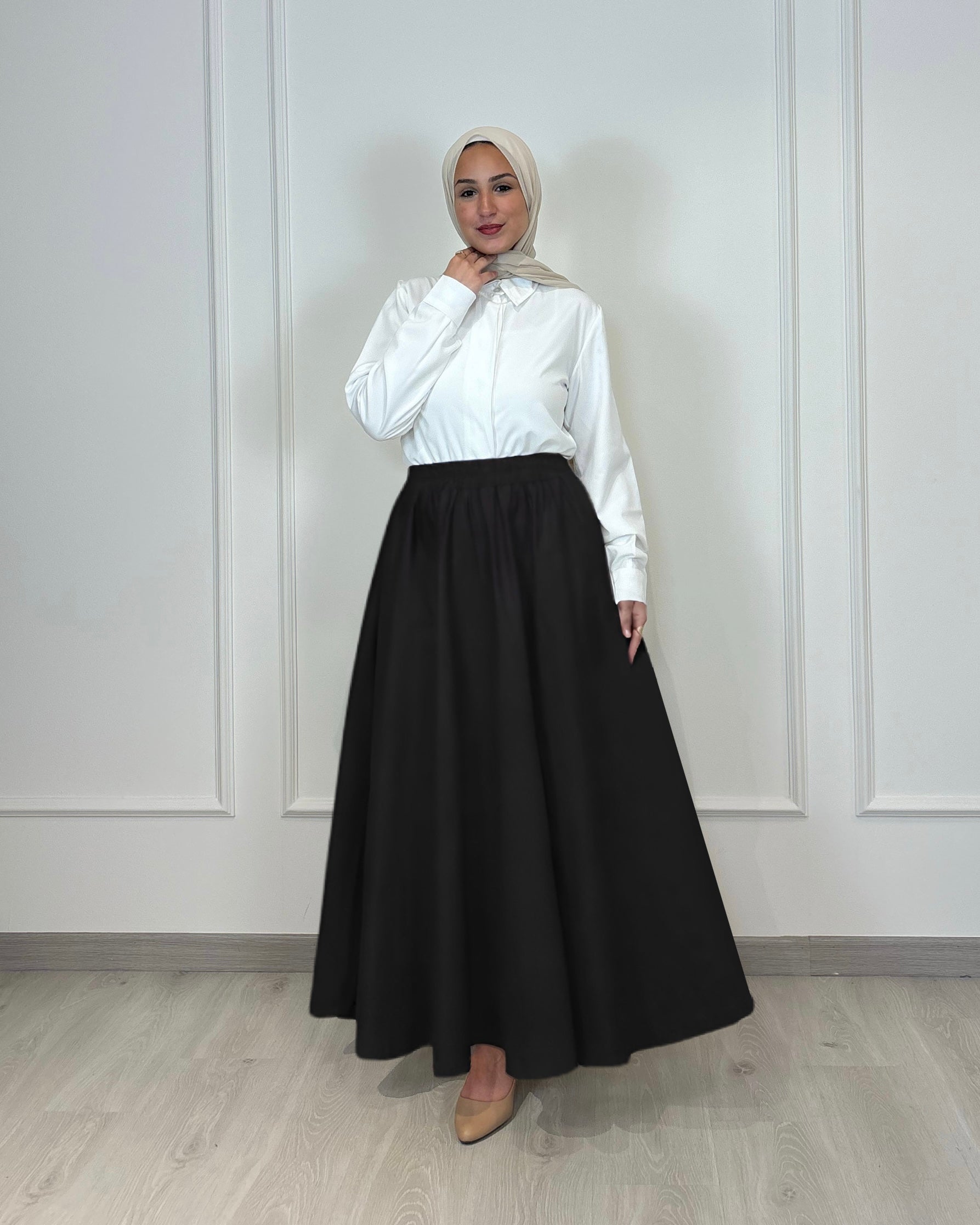 Gabardine Full Cloche Skirt