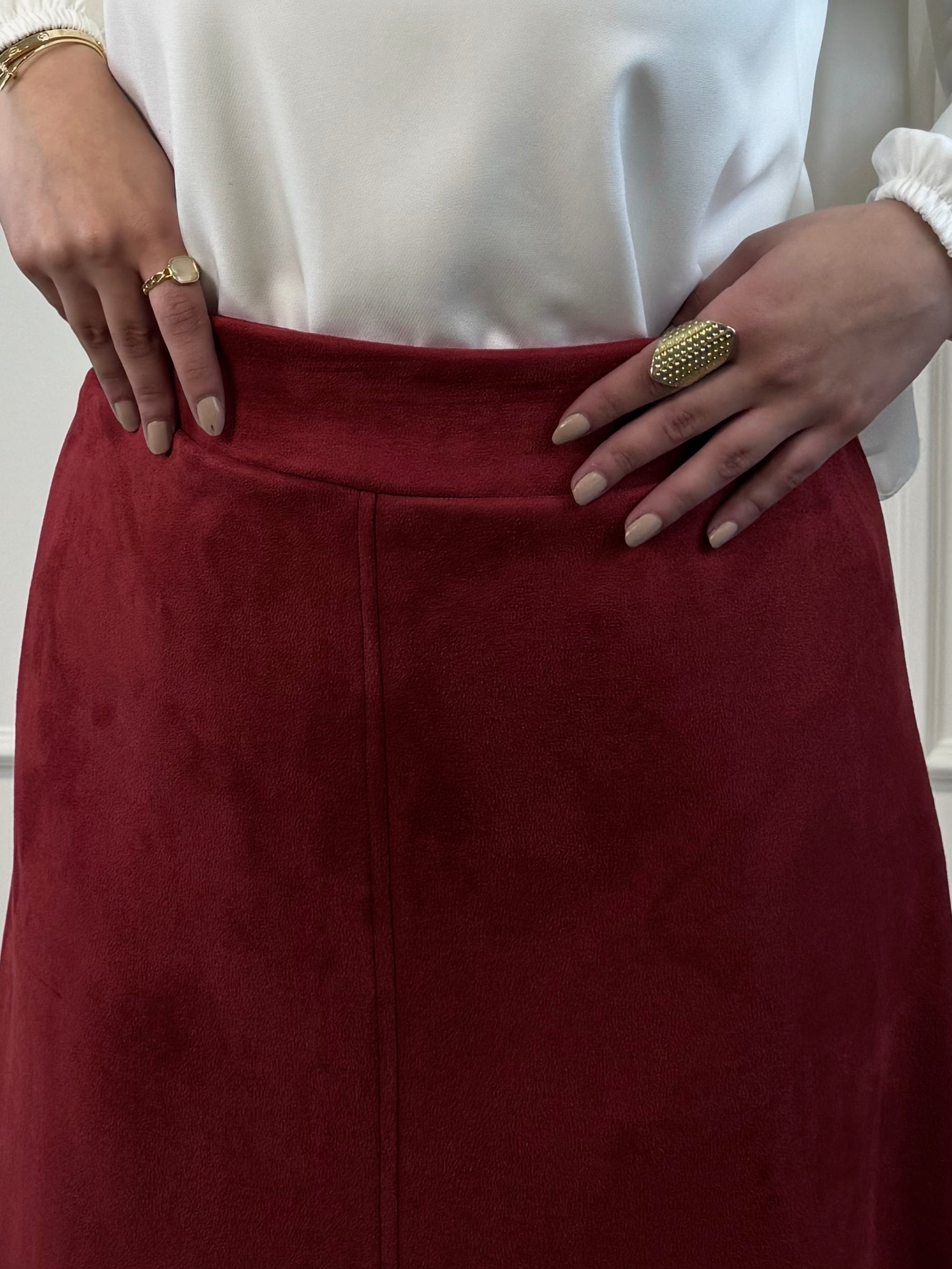 Suede Half Cloche Skirt