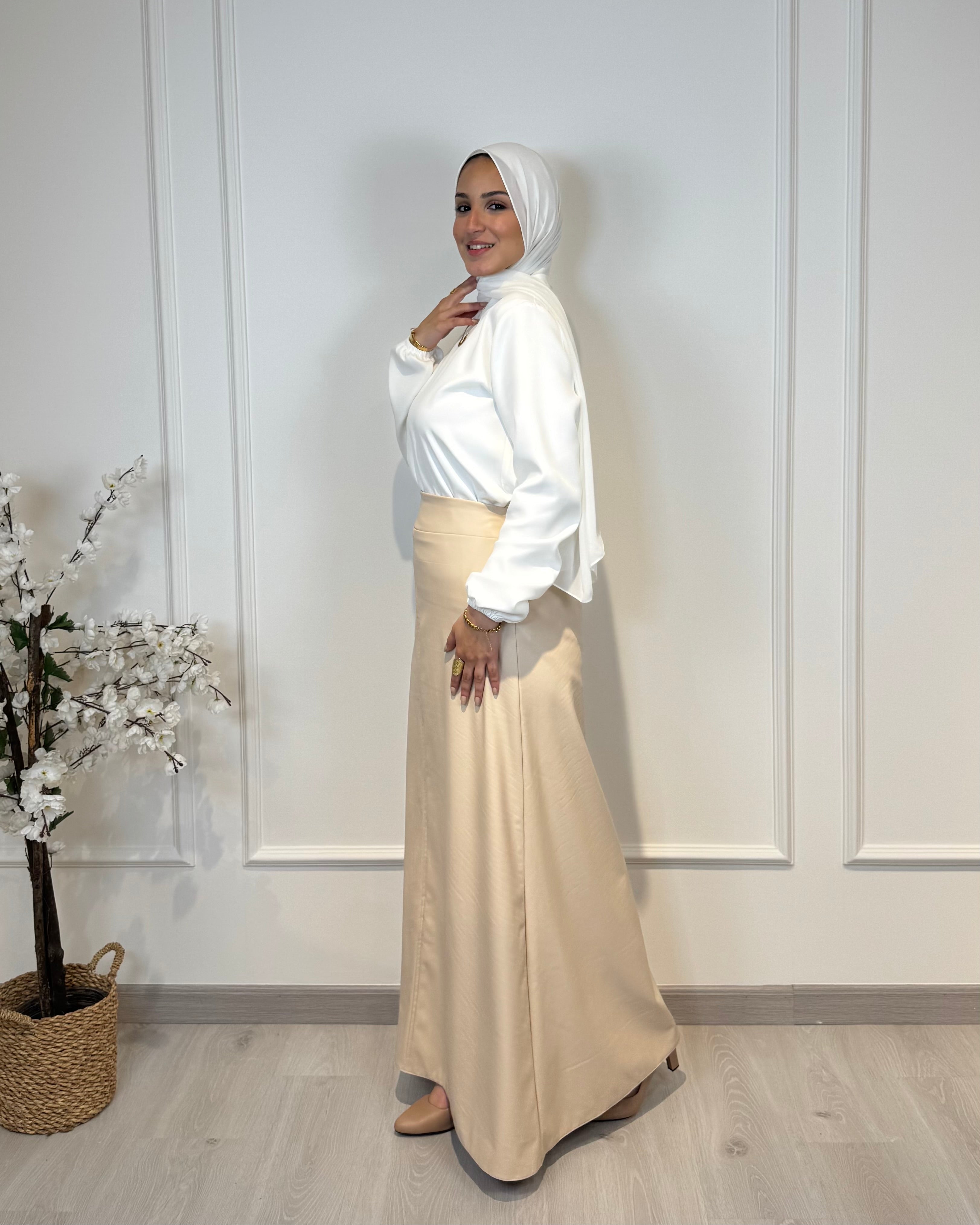 Leather Half Cloche Skirt