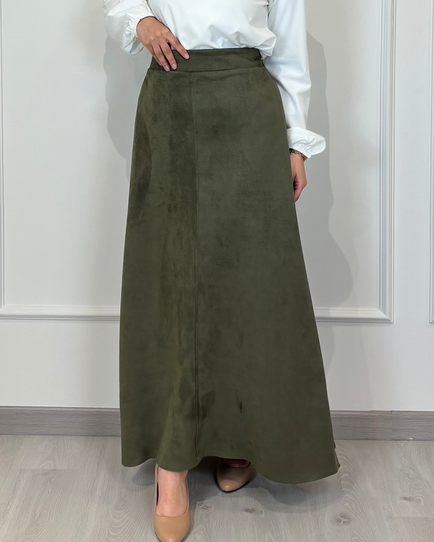 Suede Half Cloche Skirt