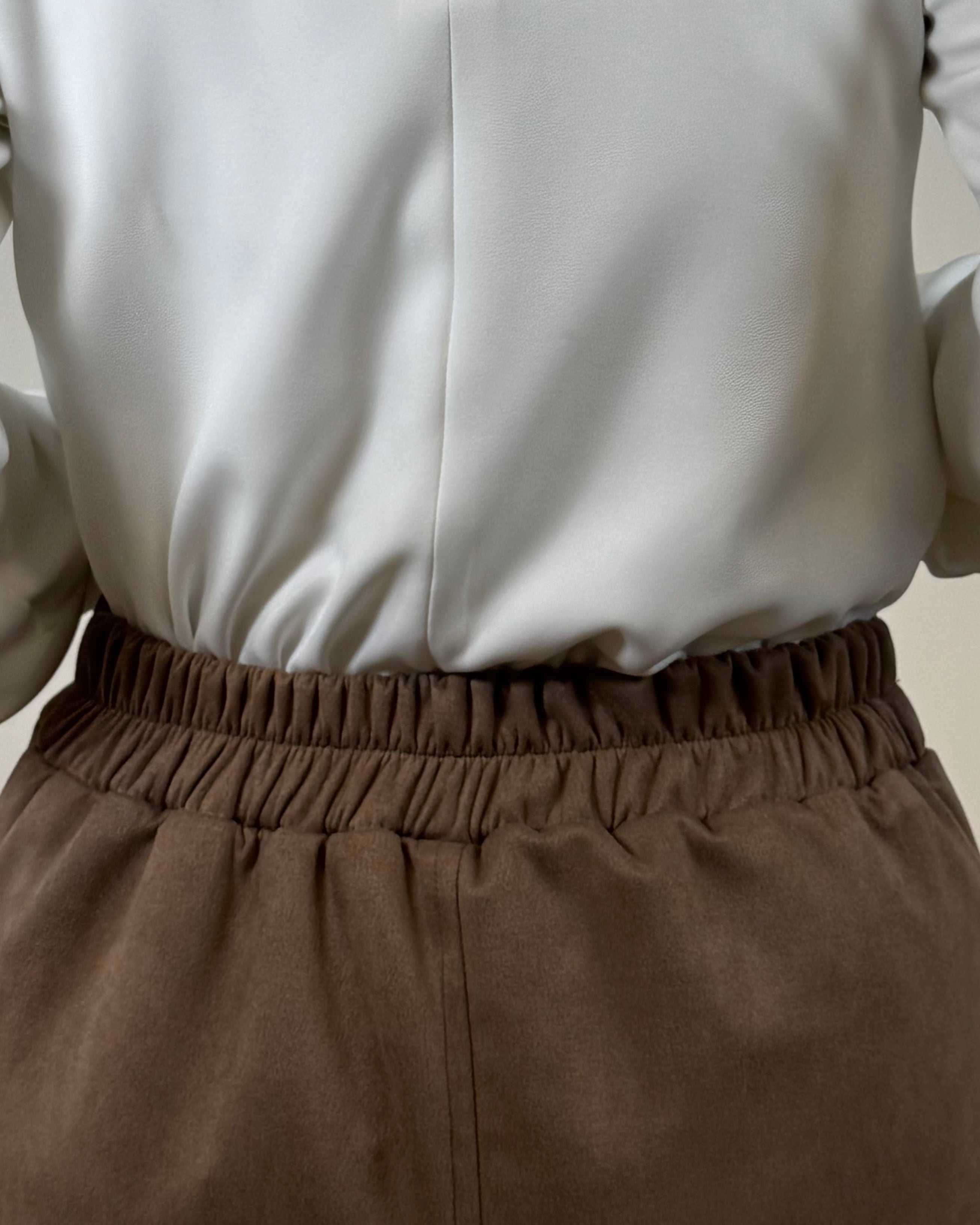 Suede Half Cloche Skirt