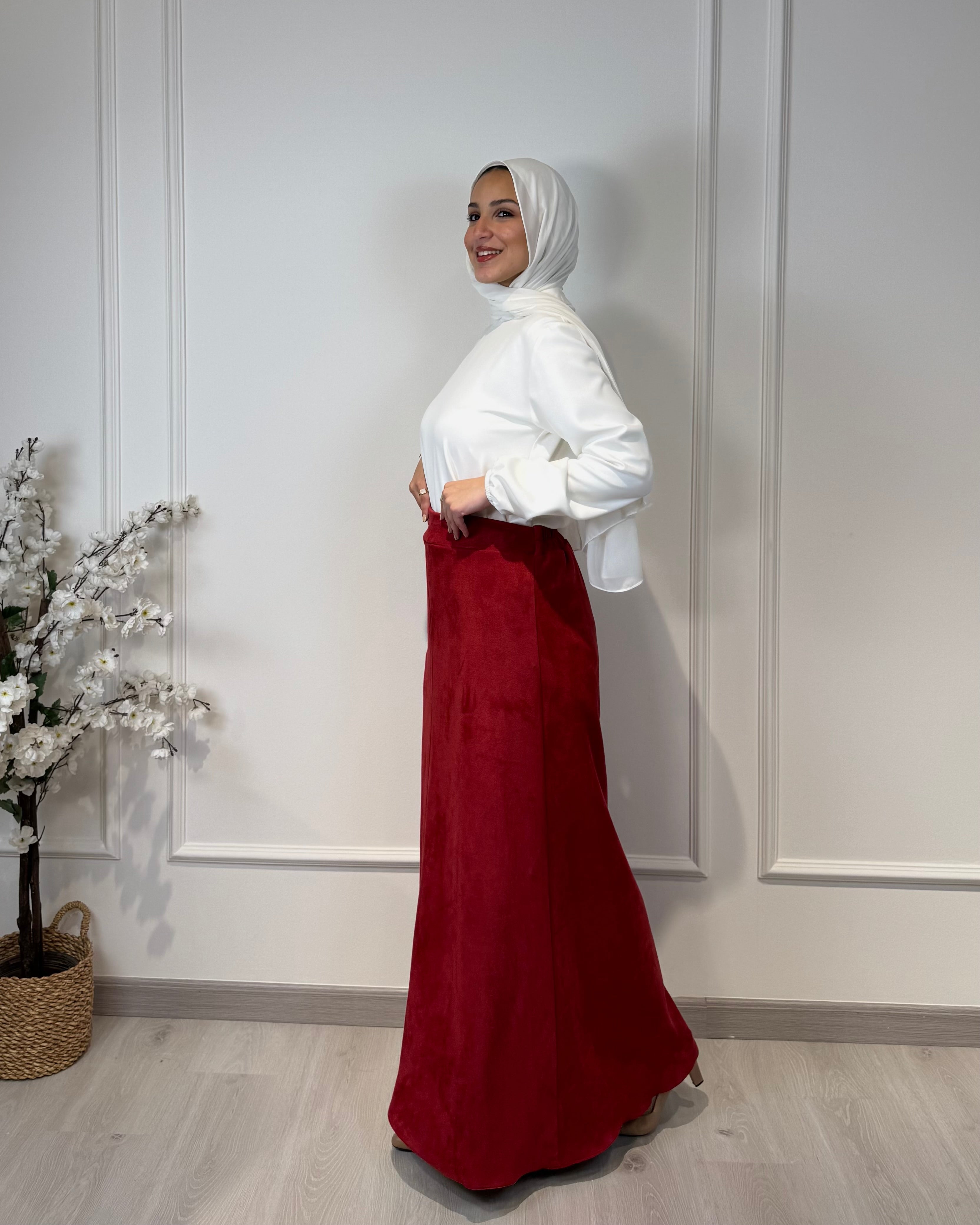 Suede Half Cloche Skirt