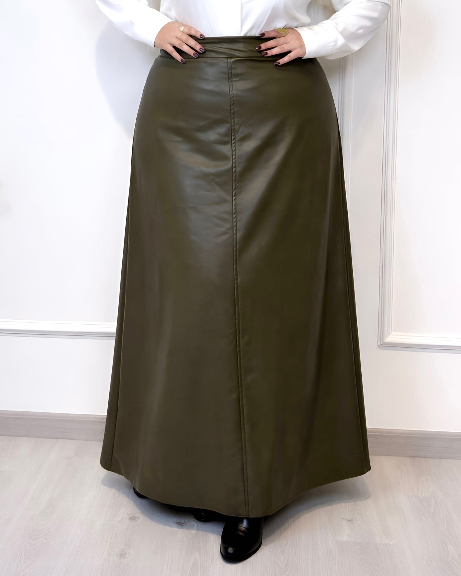 Leather Half Cloche Skirt