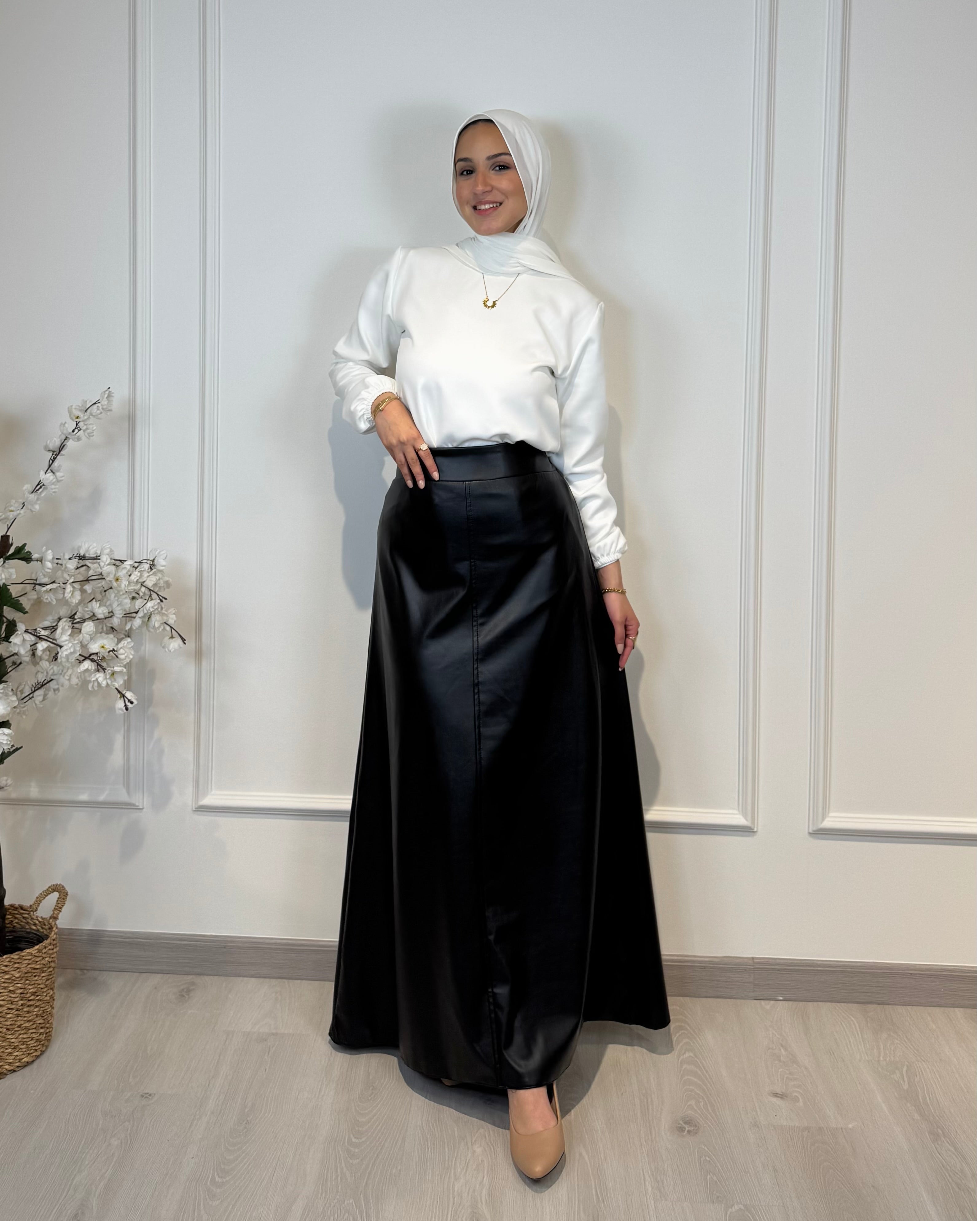 Leather Half Cloche Skirt