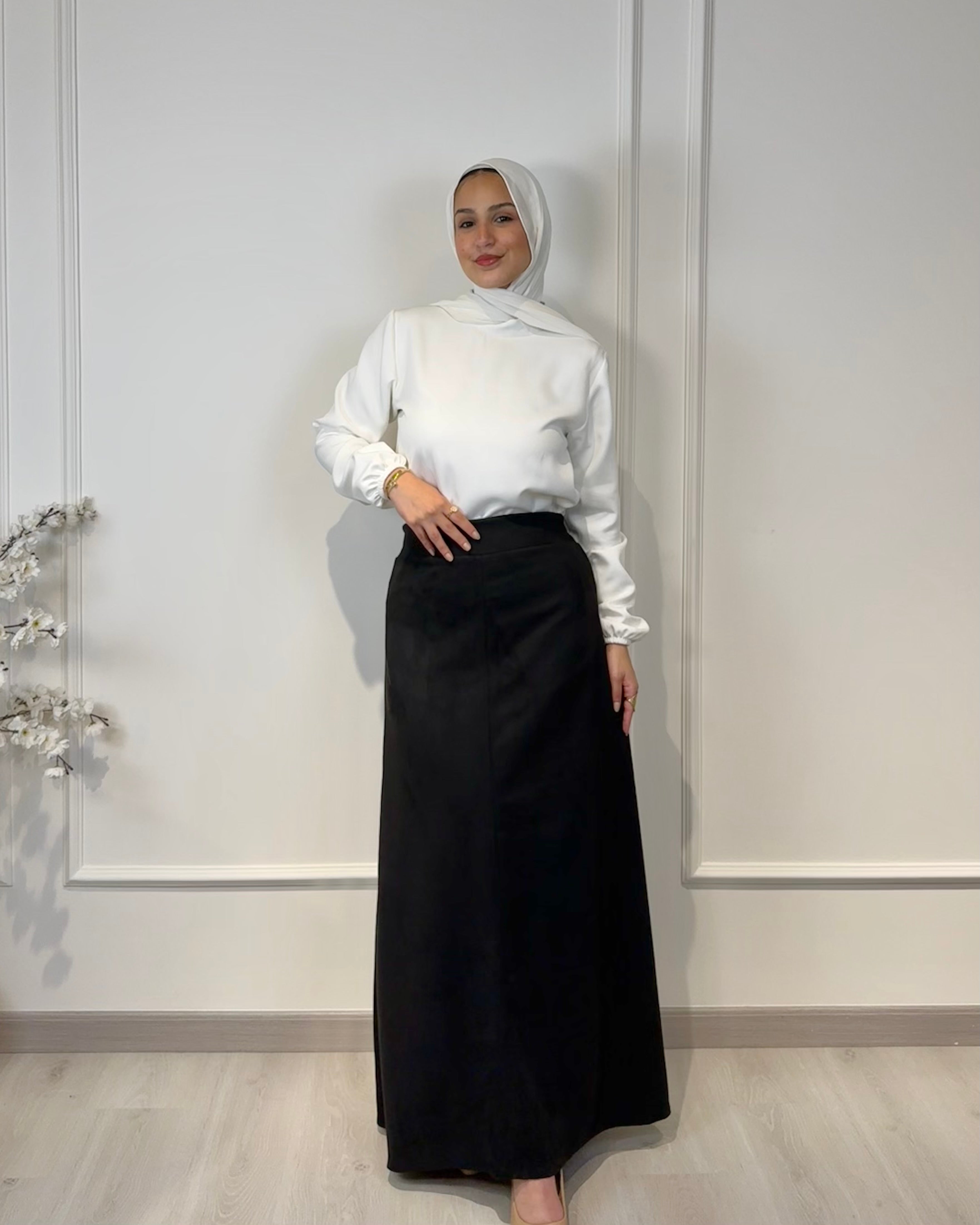 Suede Half Cloche Skirt