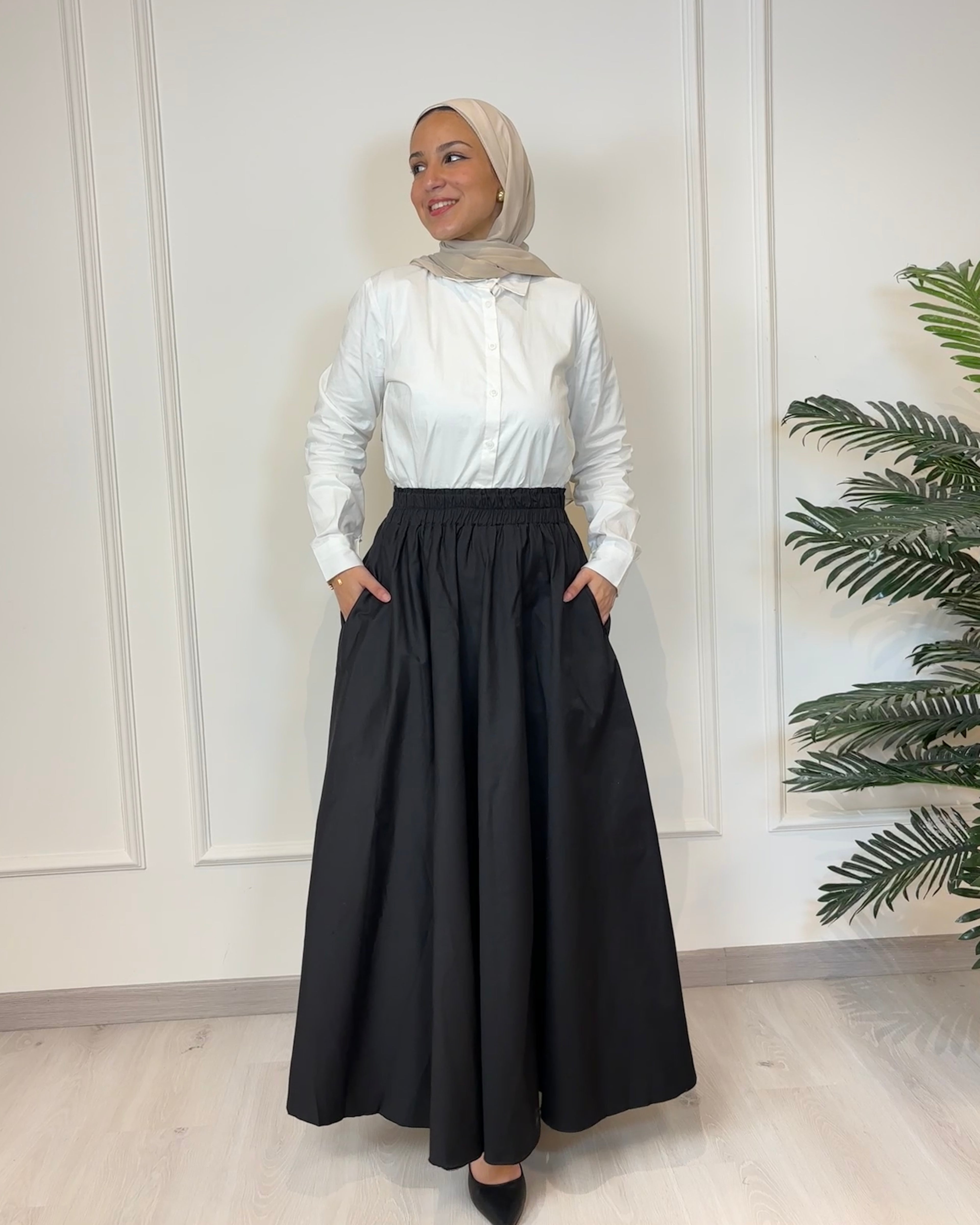 Gabardine Full Cloche Skirt