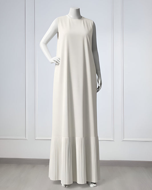 Layering Dress with Pleated Hem – Sleeveless