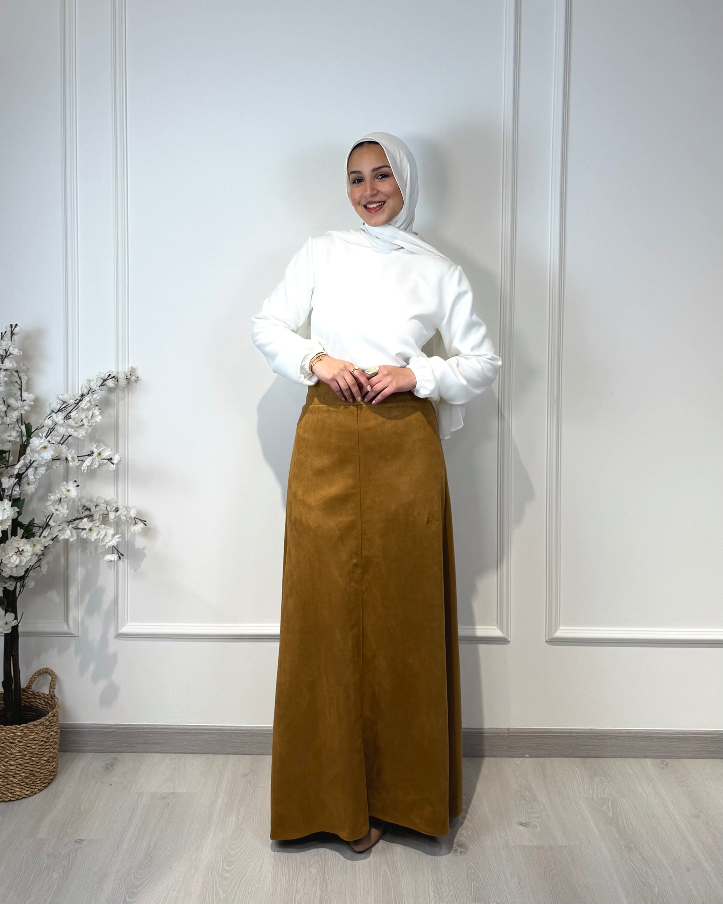 Suede Half Cloche Skirt