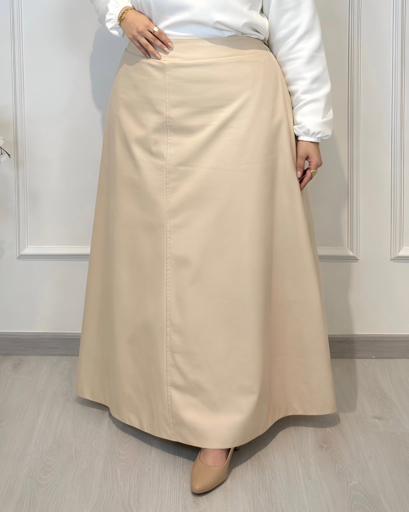 Leather Half Cloche Skirt