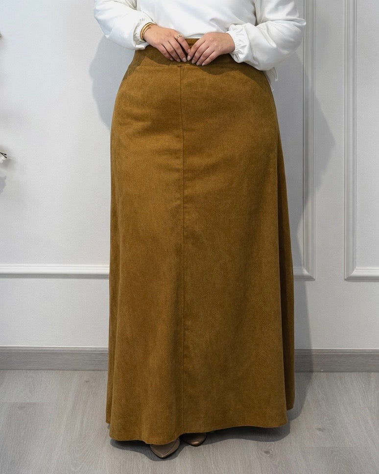 Suede Half Cloche Skirt