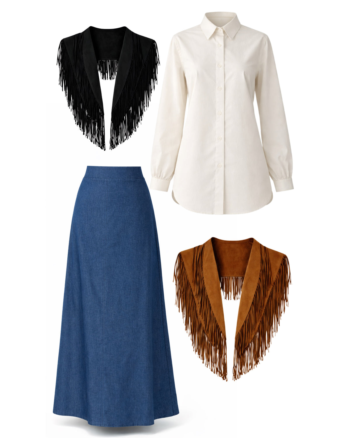 Suede Fringe Collar