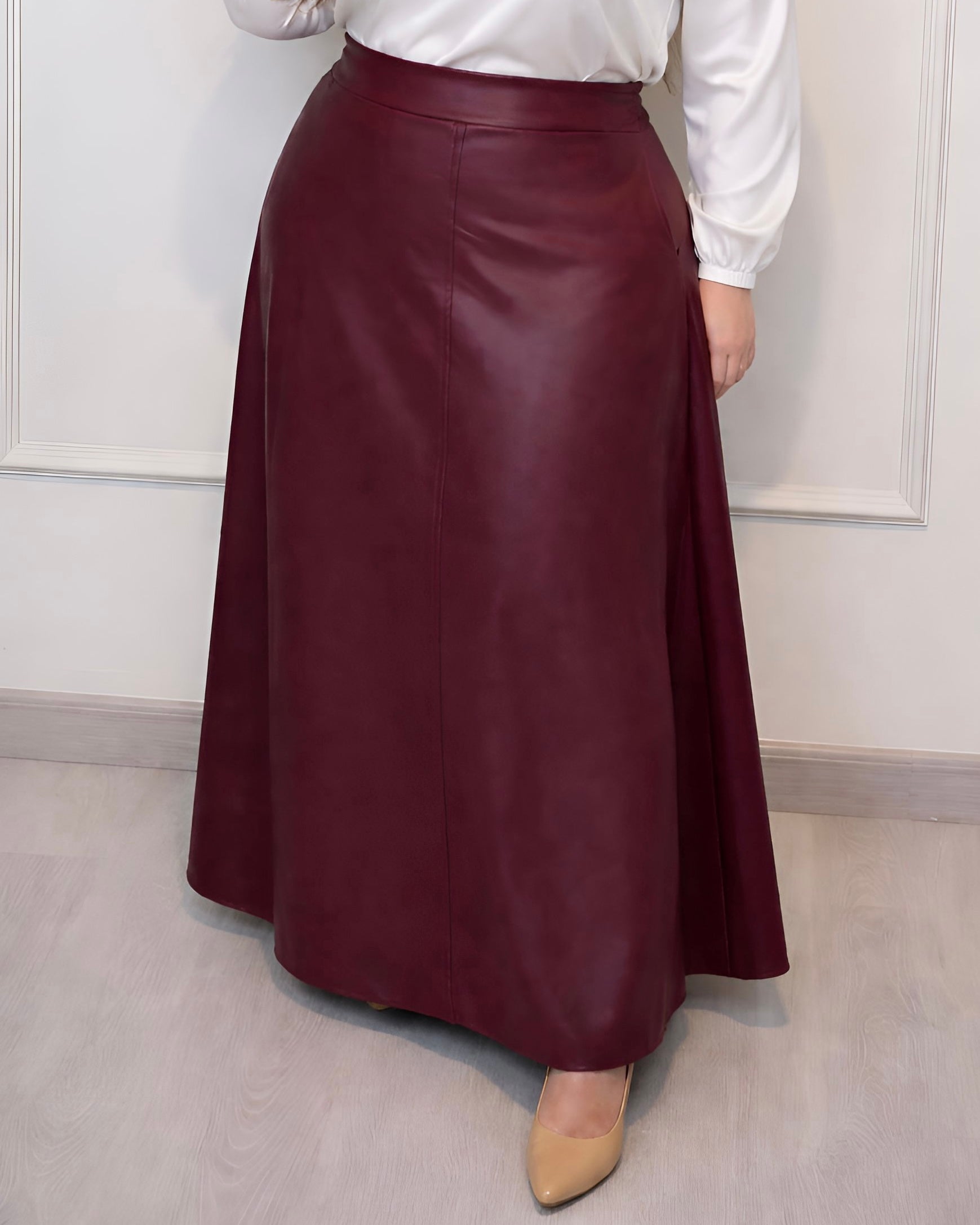 Leather Half Cloche Skirt