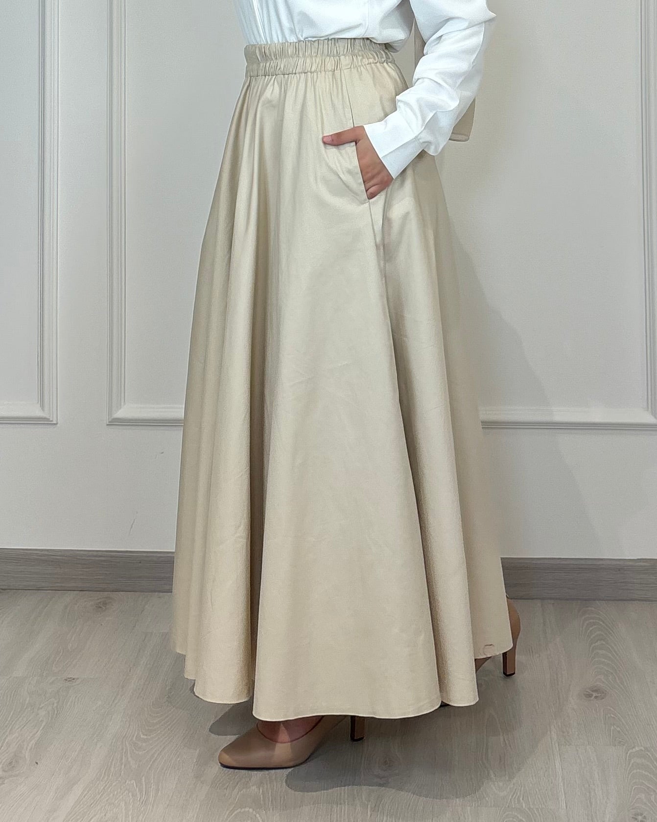 Gabardine Full Cloche Skirt