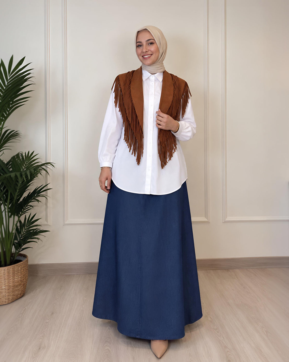 Suede Fringe Collar