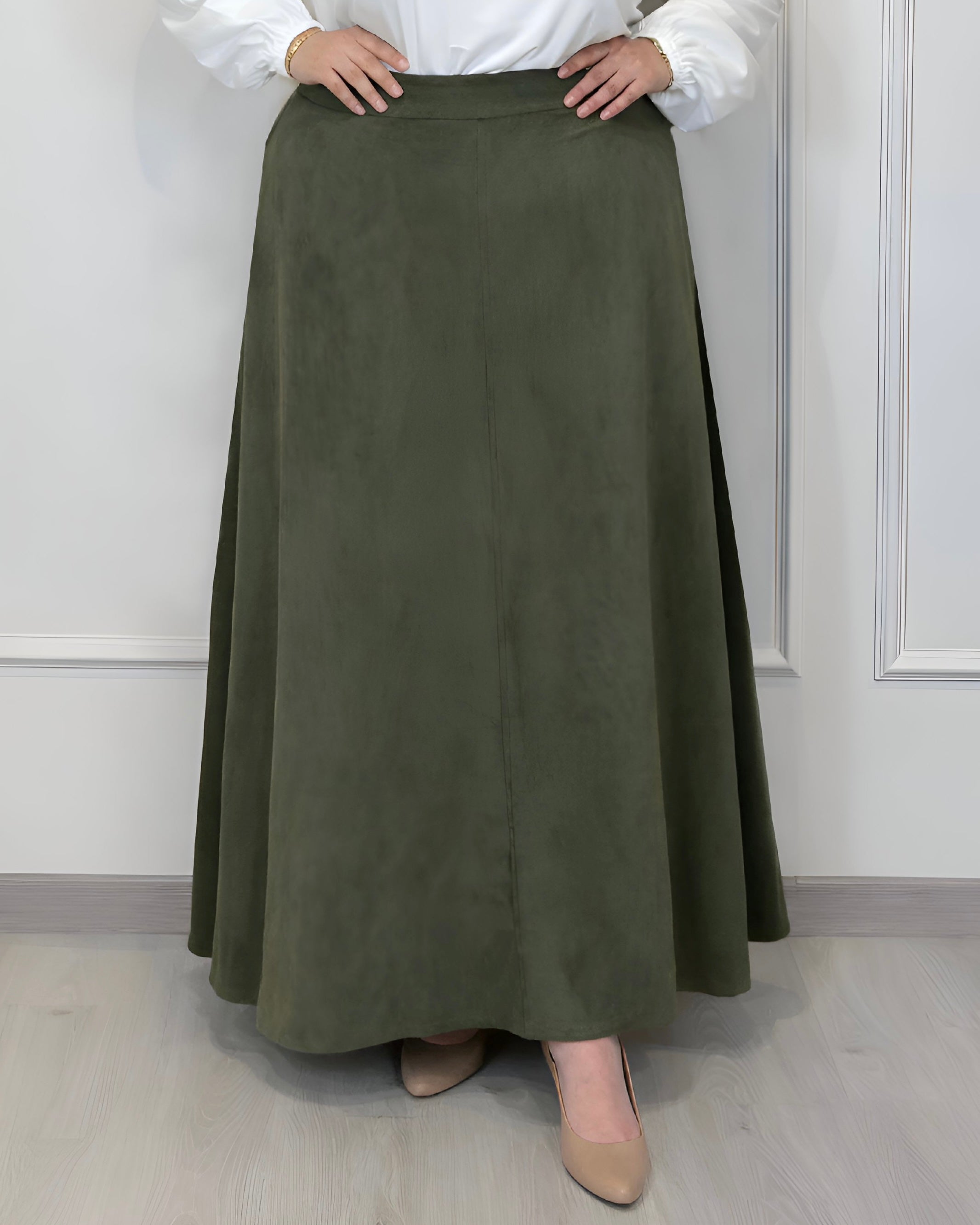 Suede Half Cloche Skirt
