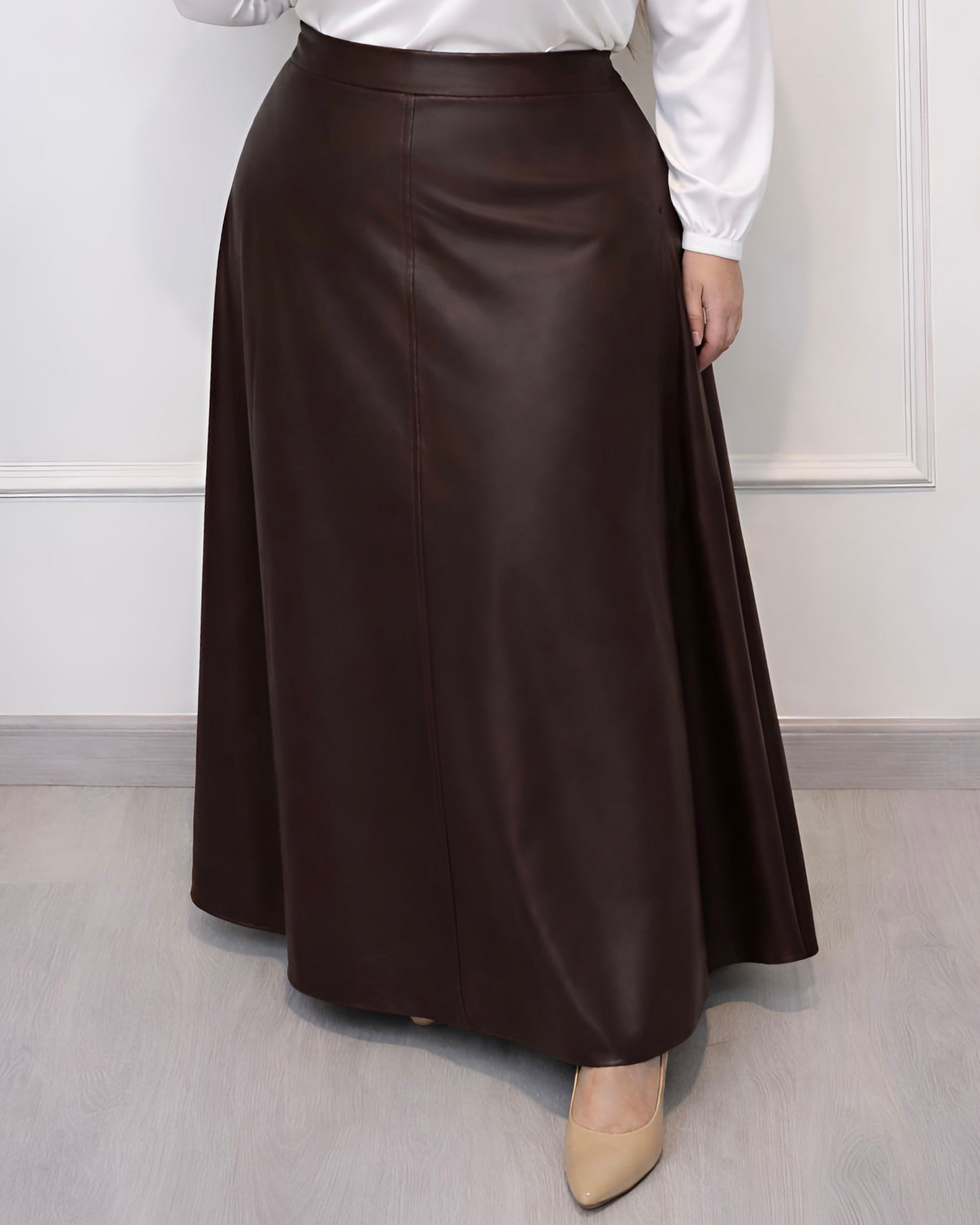 Leather Half Cloche Skirt