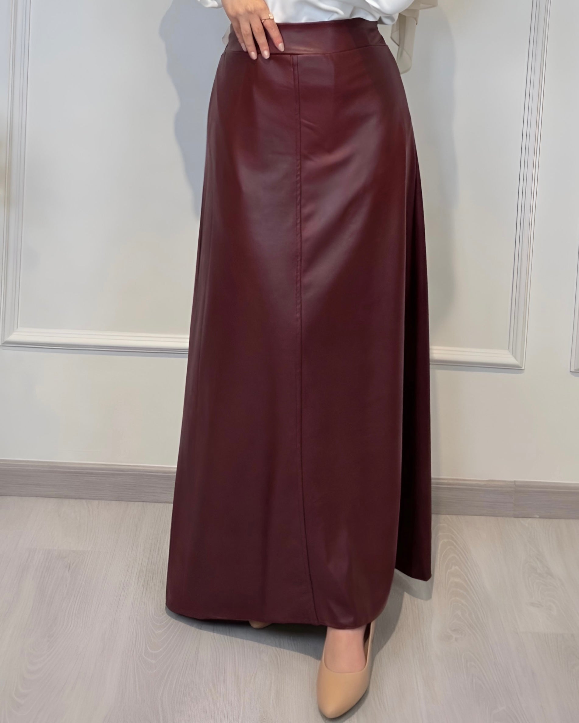 Leather Half Cloche Skirt