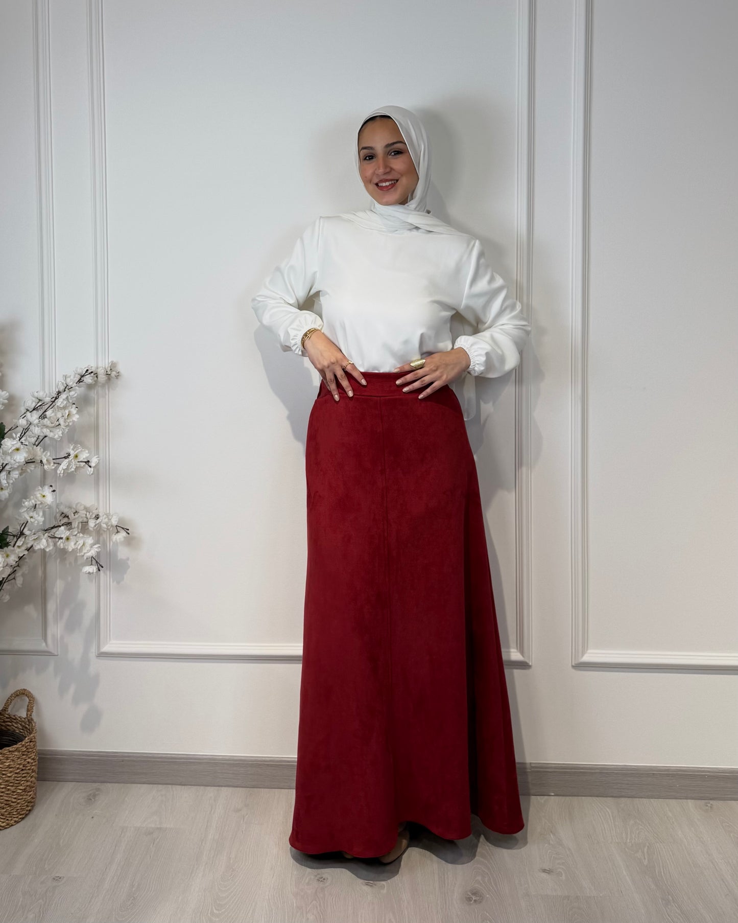 Suede Half Cloche Skirt