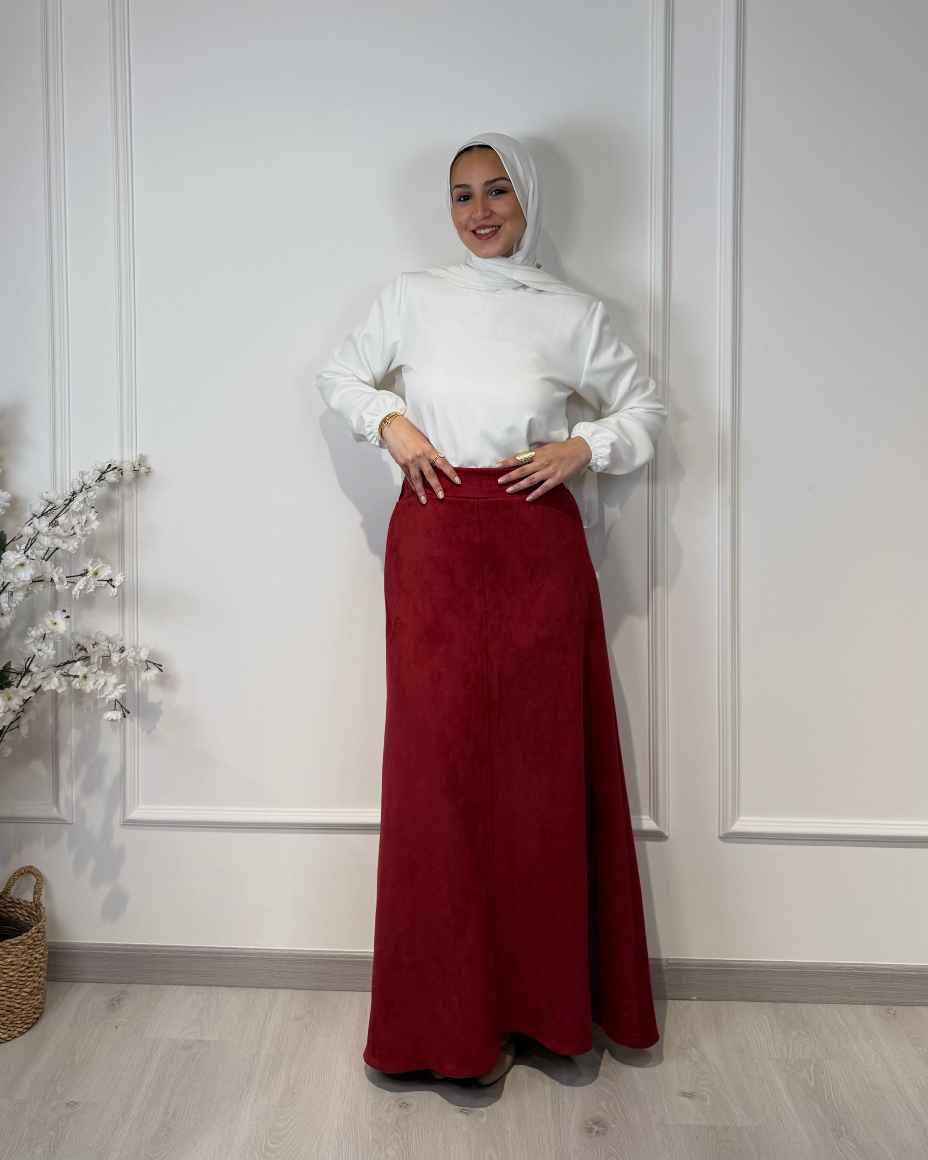 Suede Half Cloche Skirt