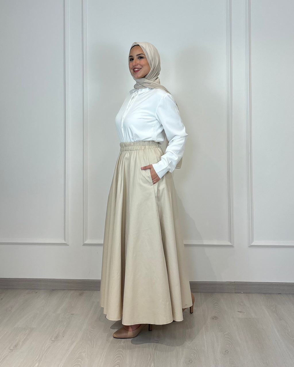 Gabardine Full Cloche Skirt