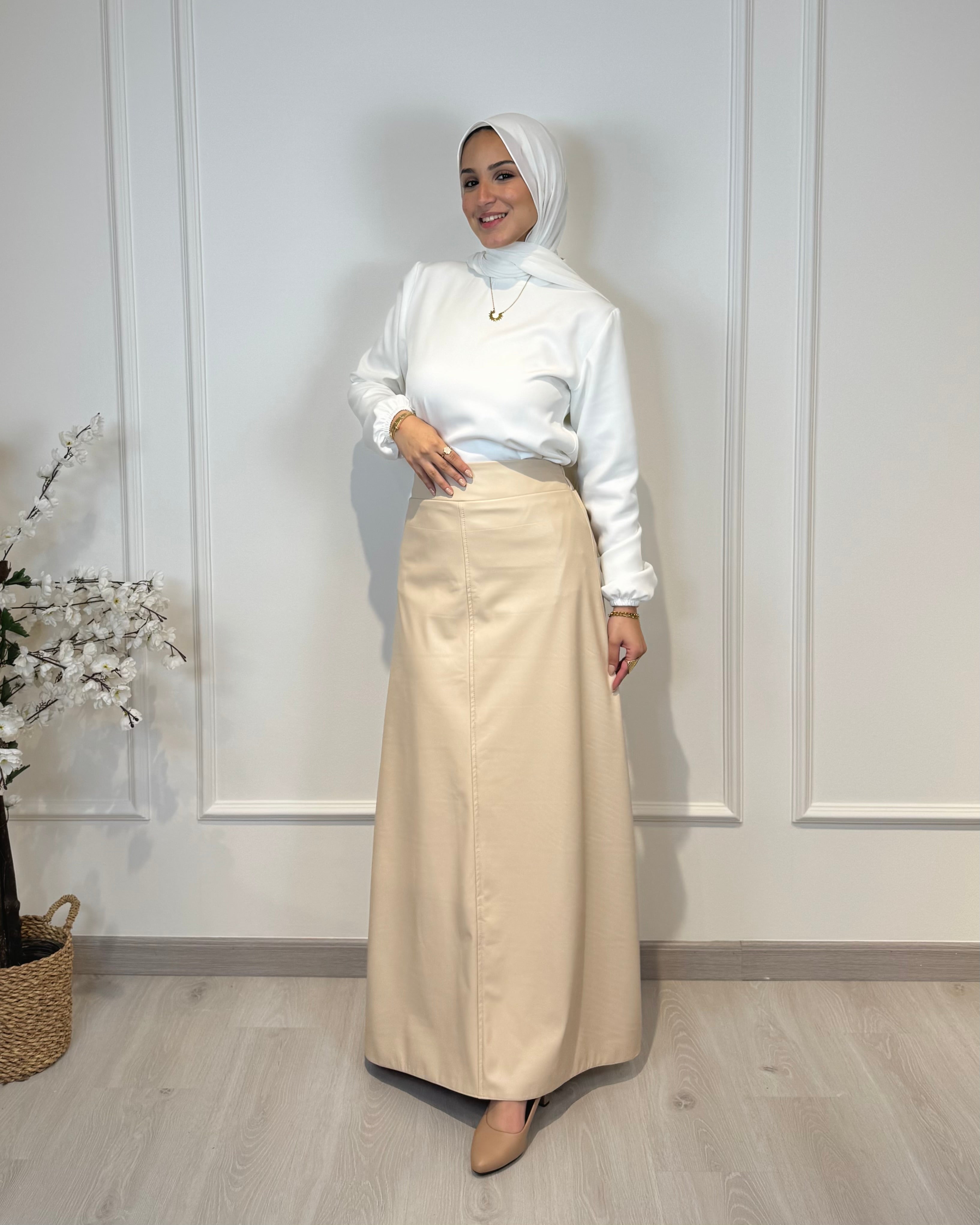 Leather Half Cloche Skirt