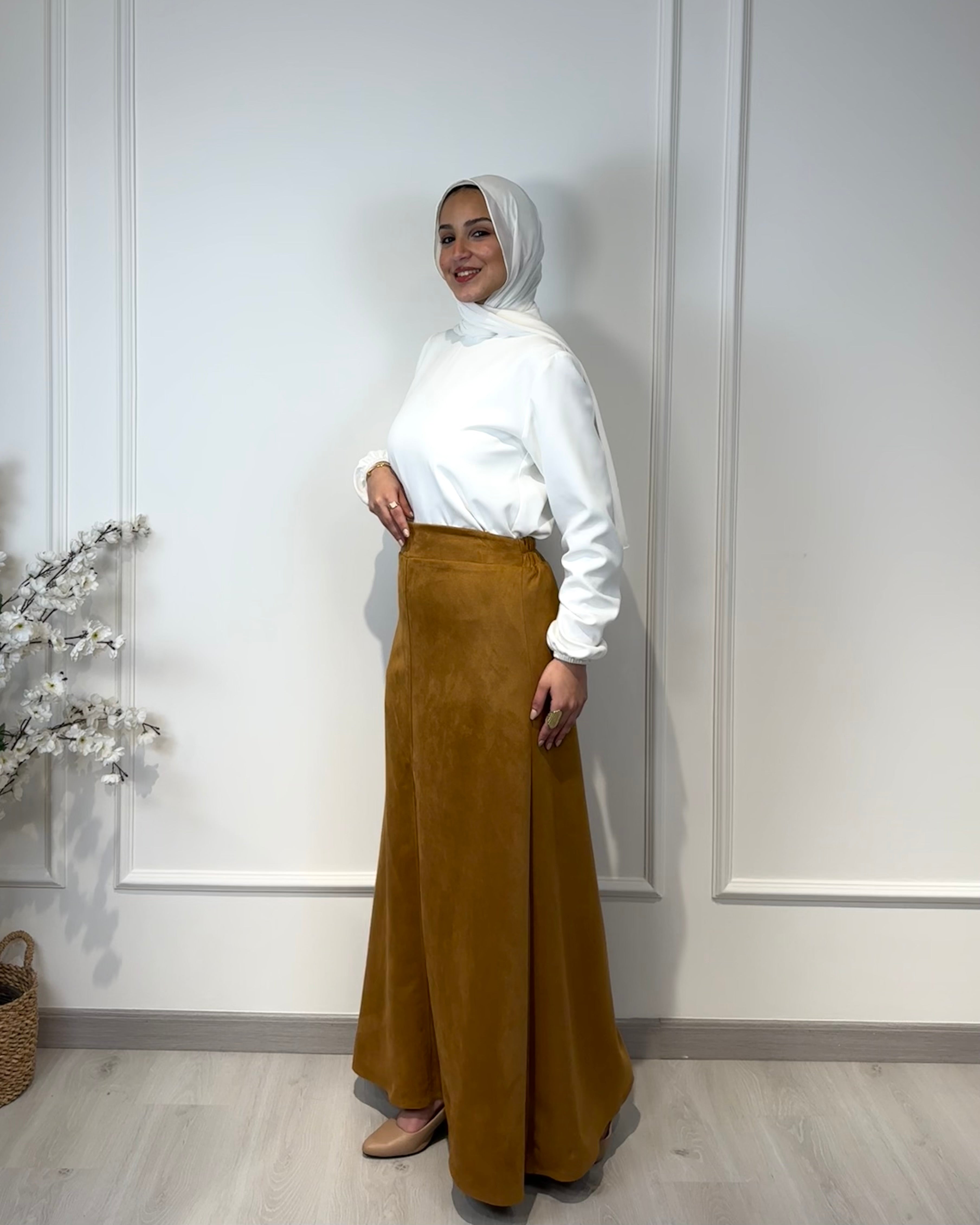 Suede Half Cloche Skirt