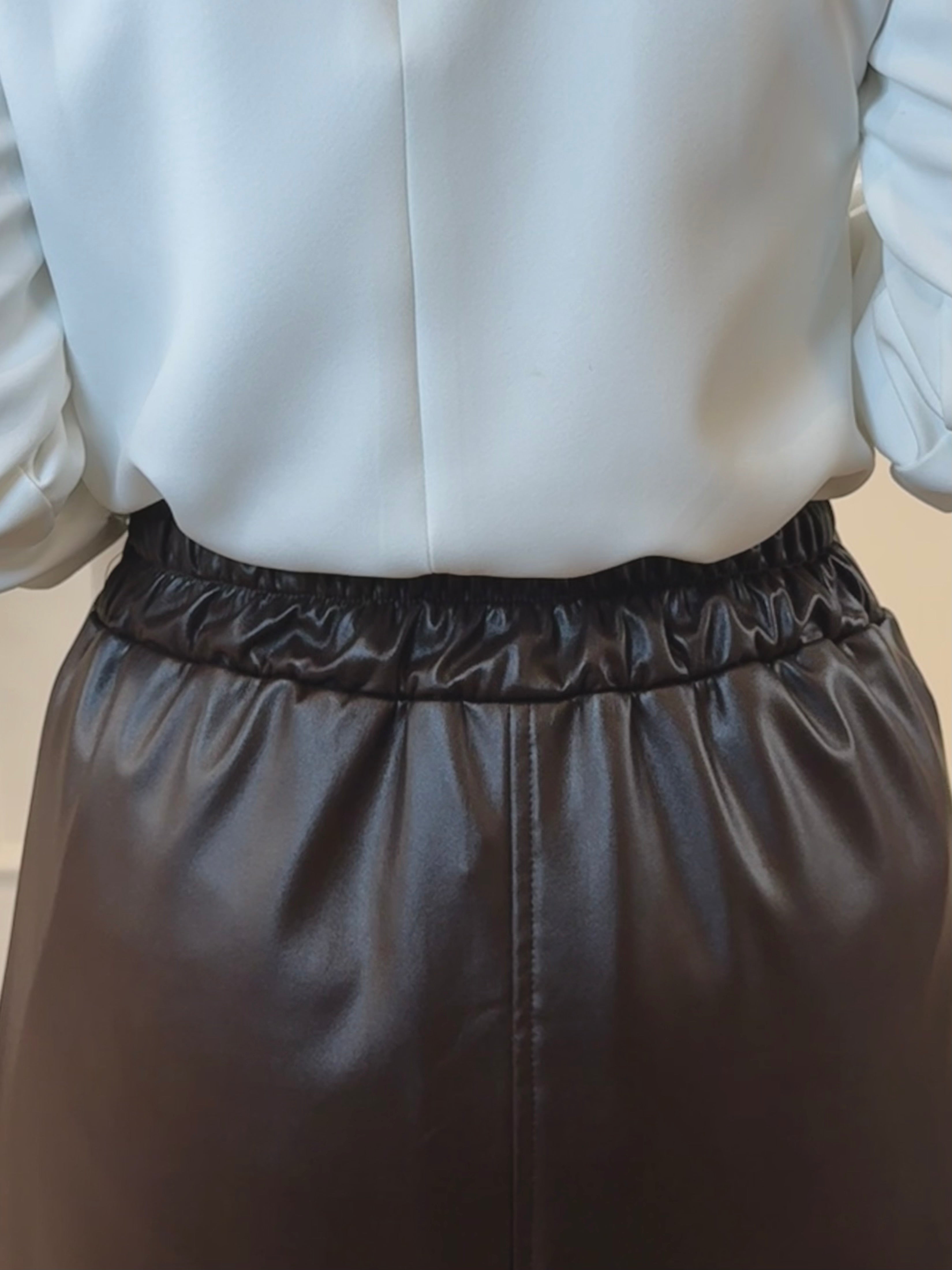 Leather Half Cloche Skirt