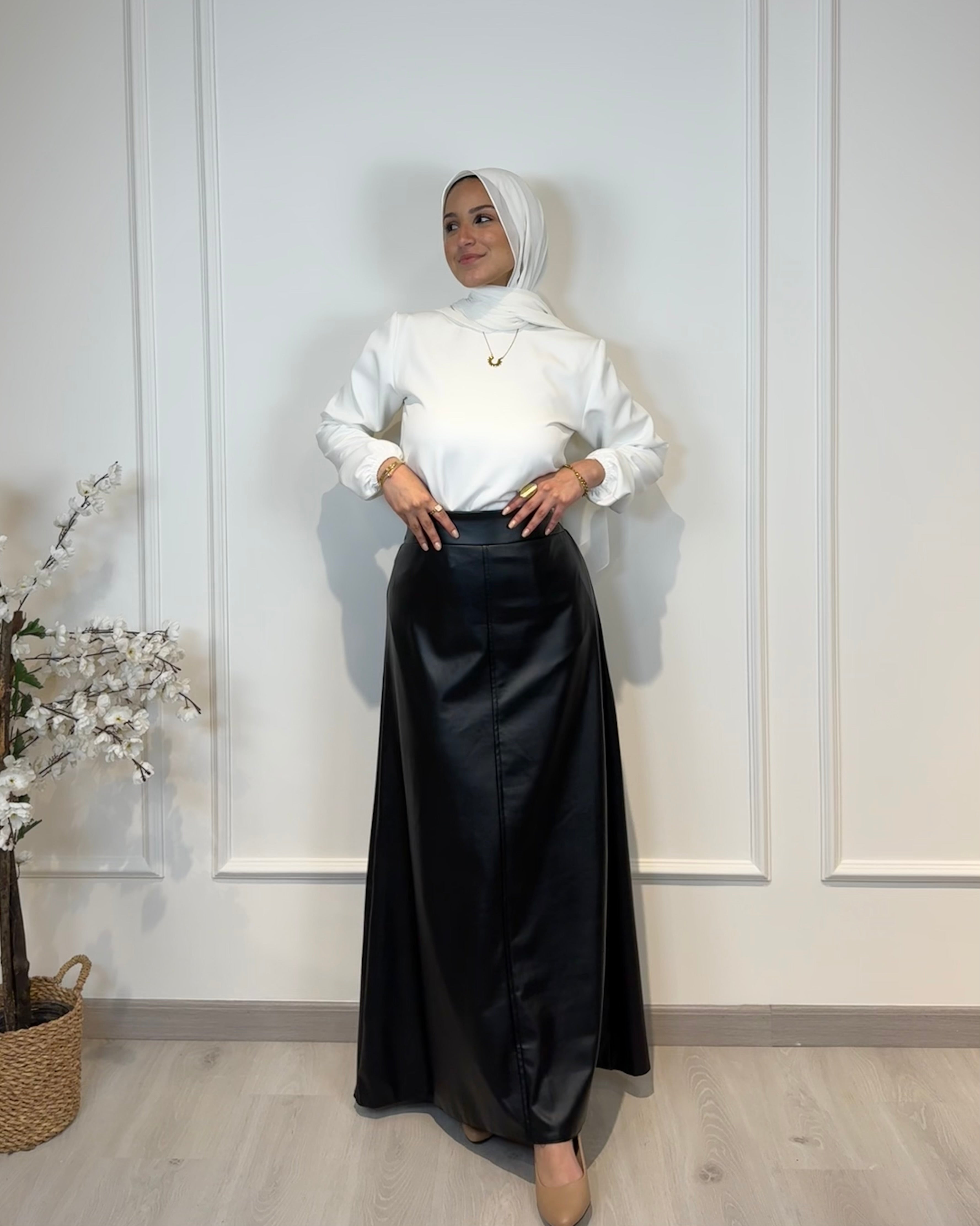 Leather Half Cloche Skirt