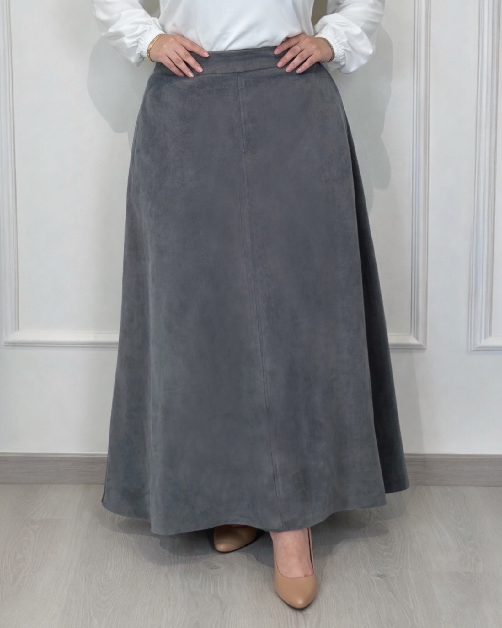 Suede Half Cloche Skirt