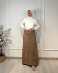 Suede Half Cloche Skirt