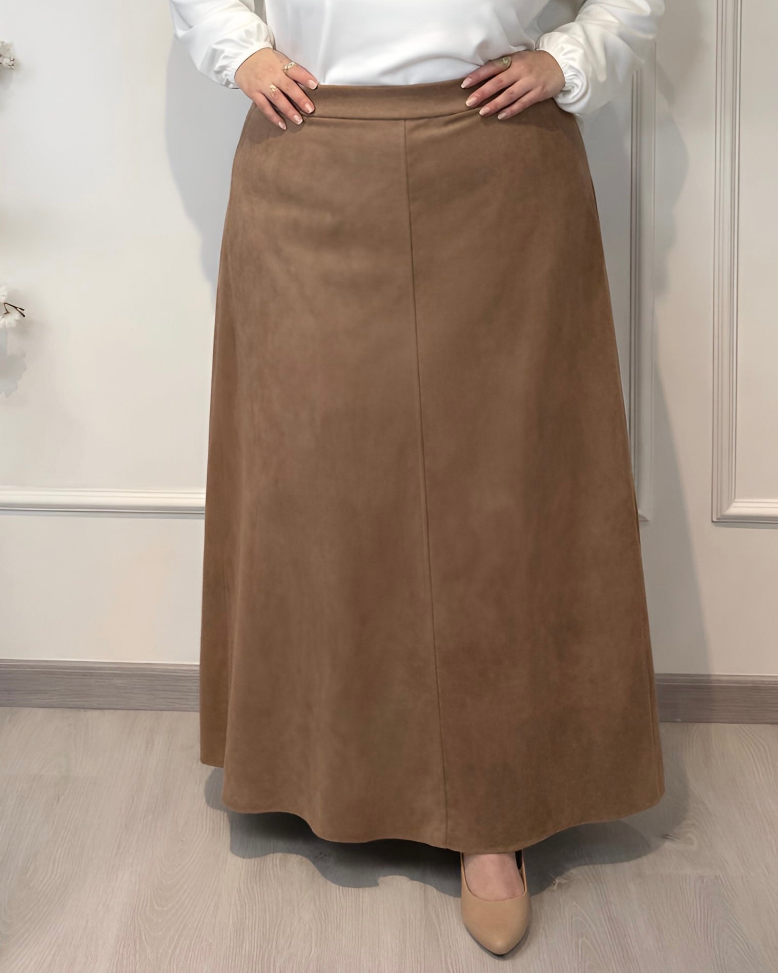 Suede Half Cloche Skirt