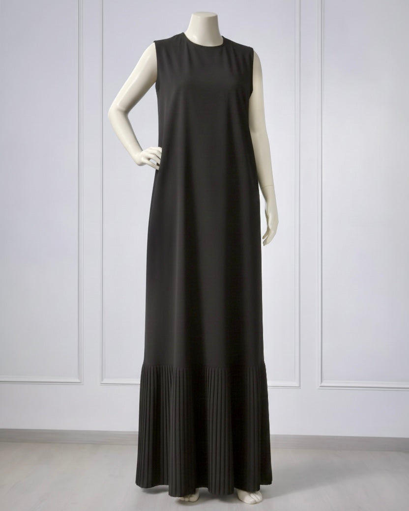 Layering Dress with Pleated Hem – Sleeveless