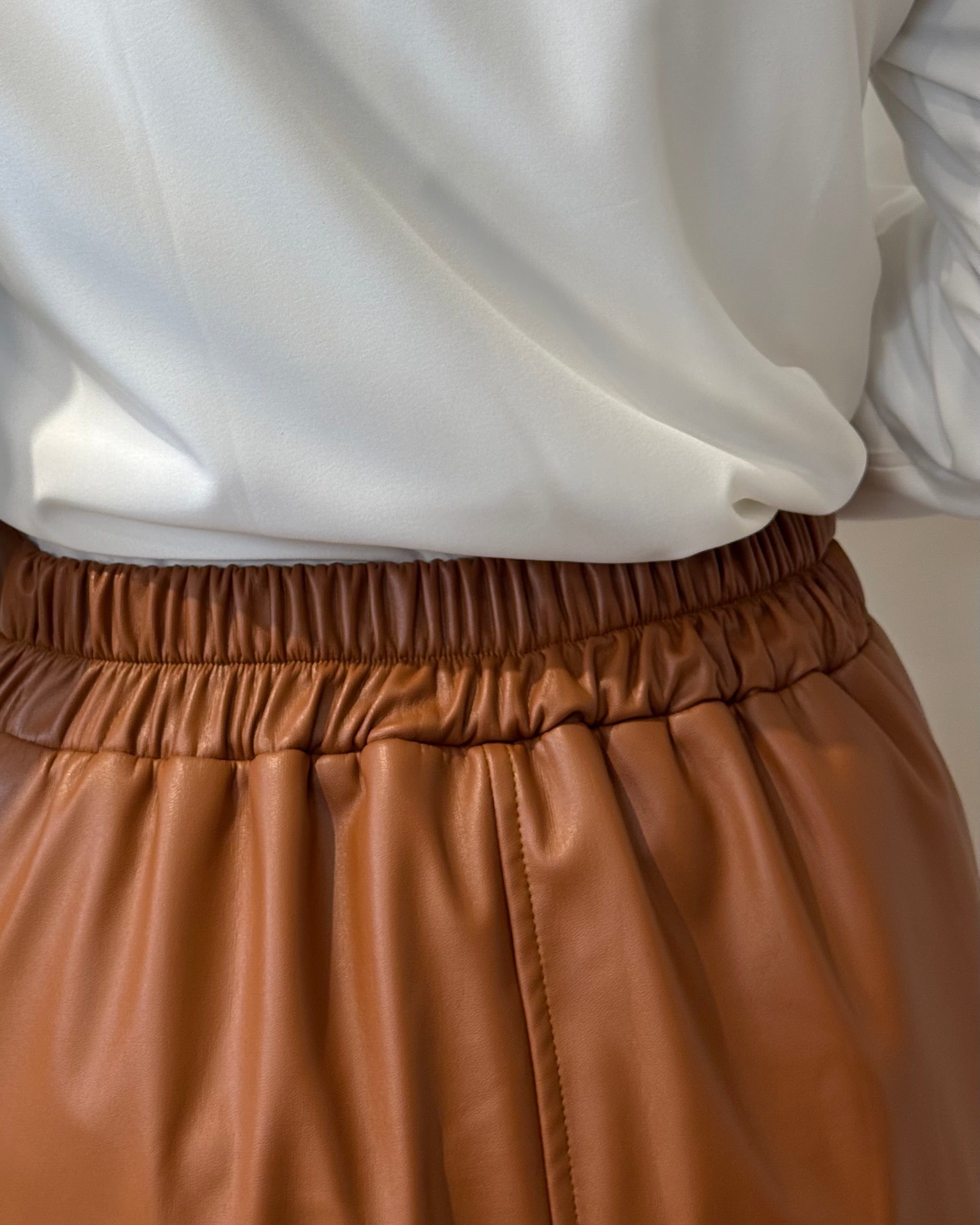 Leather Half Cloche Skirt