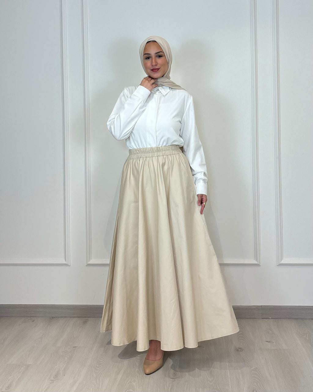 Gabardine Full Cloche Skirt