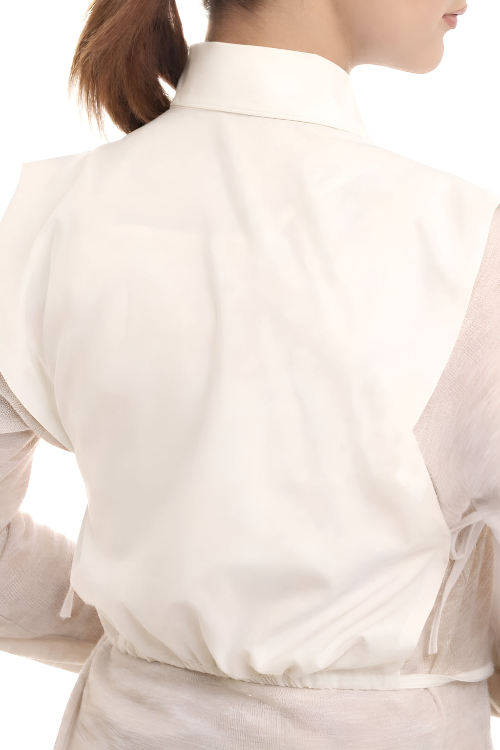 Elegant Hijab Wear off-white shirt collar extender for covering neckline under open blouses