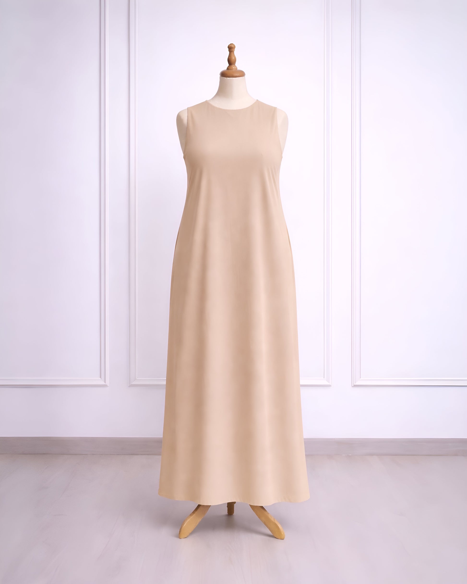 Rosetta lining maxi dress for modest layering under dresses and abayas made from lightweight smooth lining fabr