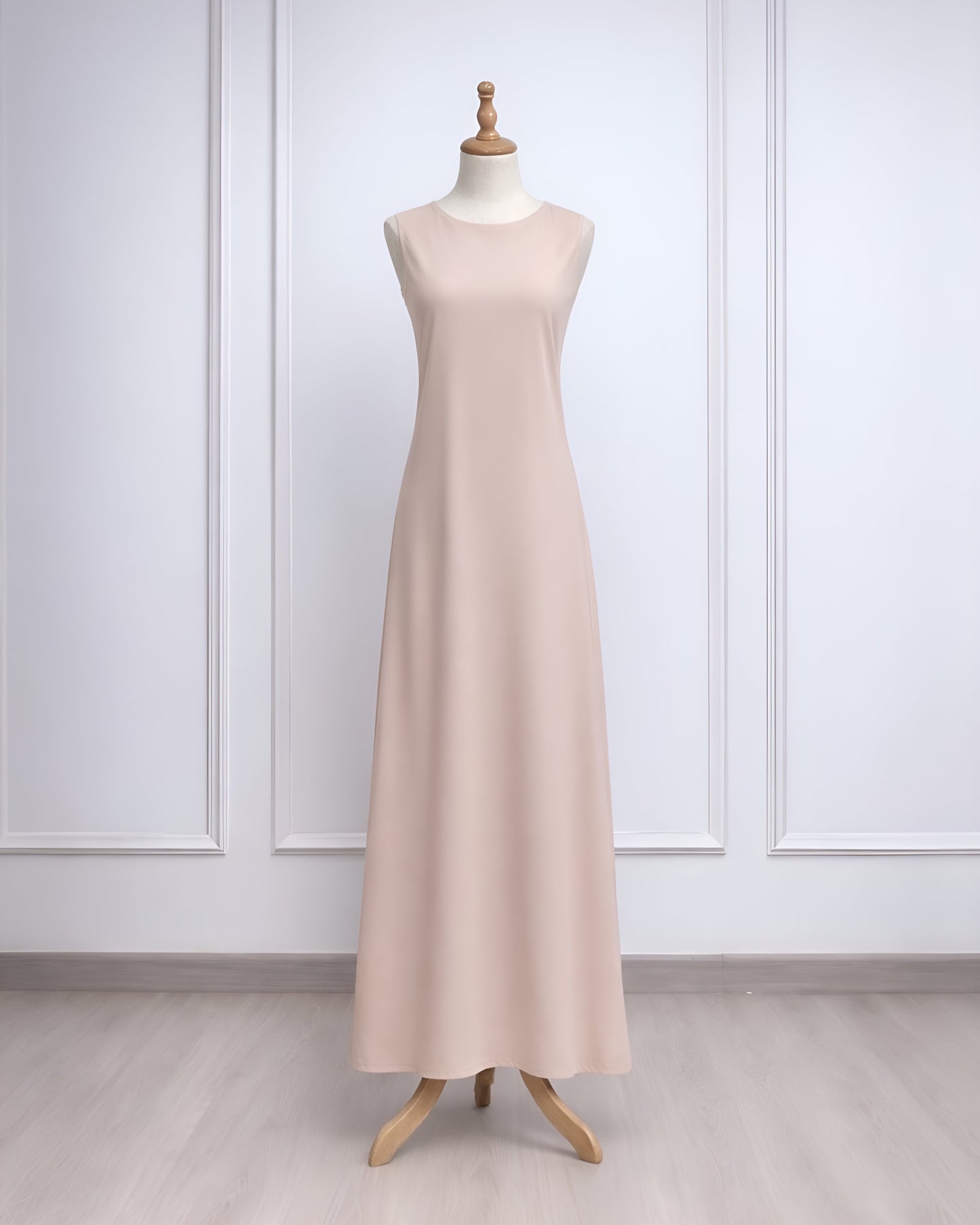 Rosetta lining maxi dress for modest layering under dresses and abayas made from lightweight smooth lining fabric