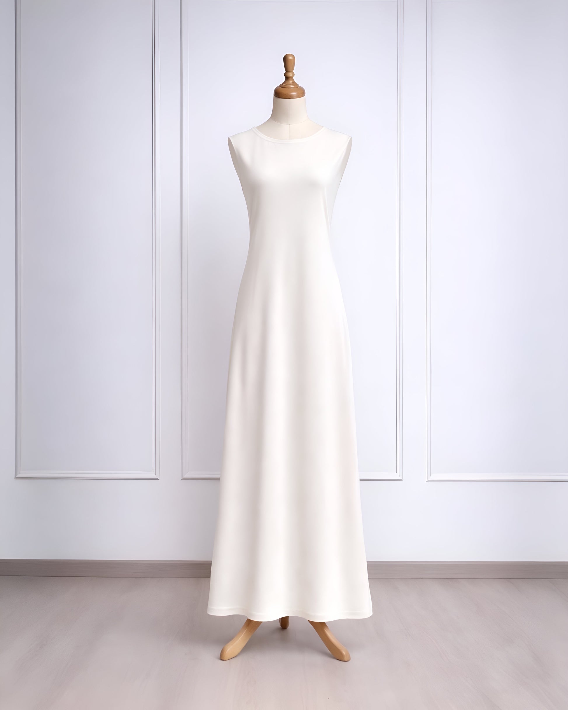 Rosetta lining maxi dress for modest layering under dresses and abayas made from lightweight smooth lining fabric