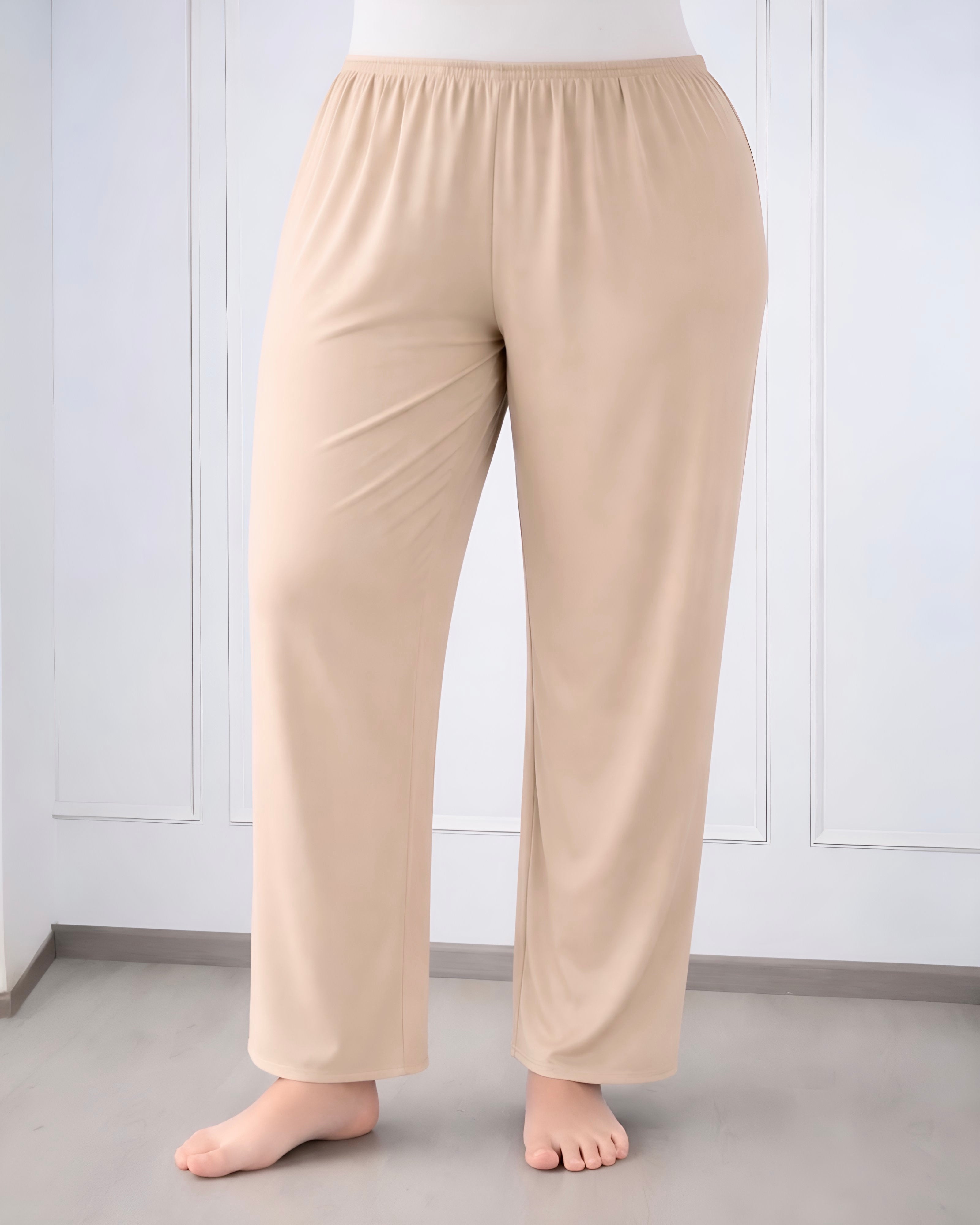 Lightweight rosetta lining pants worn under skirts and dresses, beige color, length 100 cm, plus size