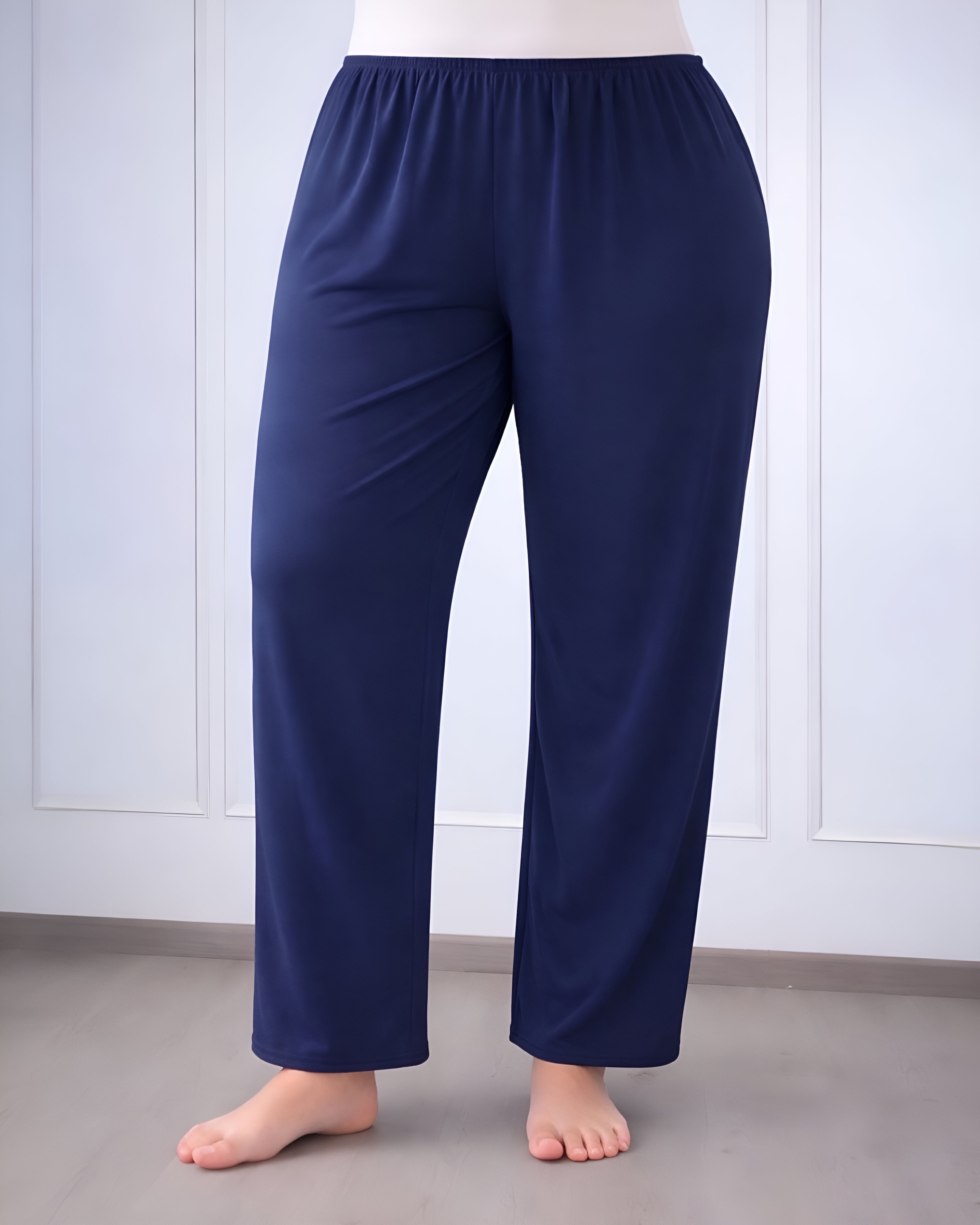 Lightweight rosetta lining pants worn under skirts and dresses, navy color, length 100 cm, plus size

