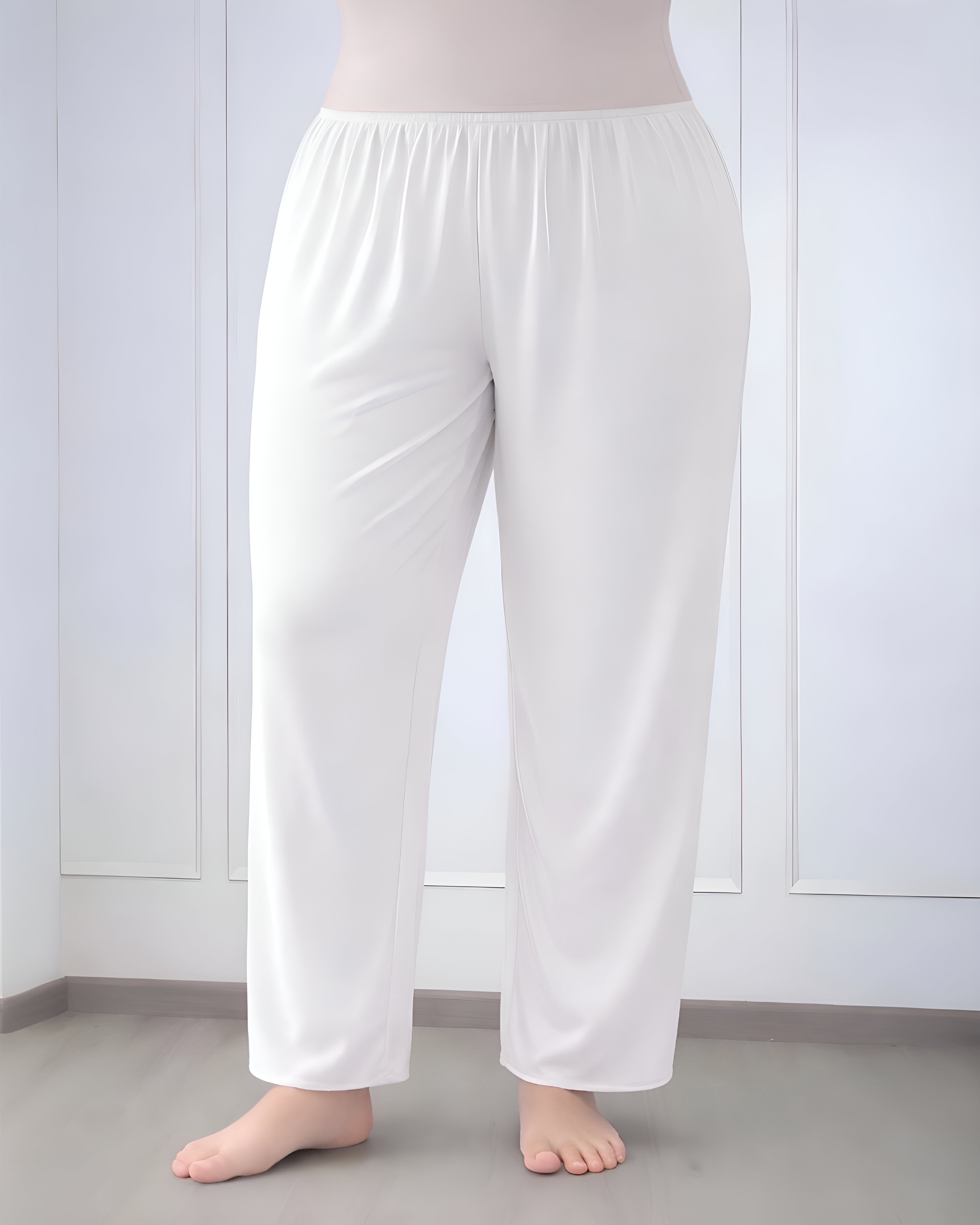 Lightweight rosetta lining pants worn under skirts and dresses, white color, length 100 cm, plus size 