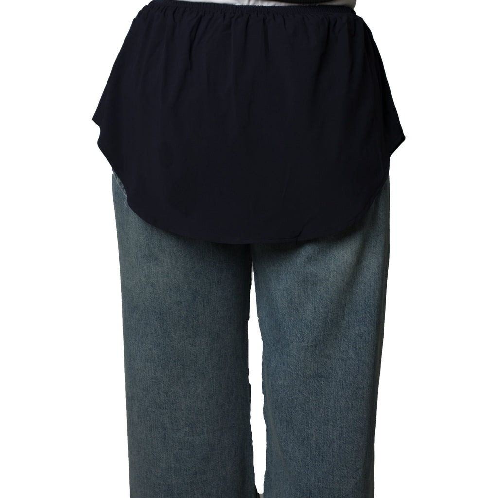 Elegant Hijab Wear black shirt extender without buttons, 35cm front and 40cm back length