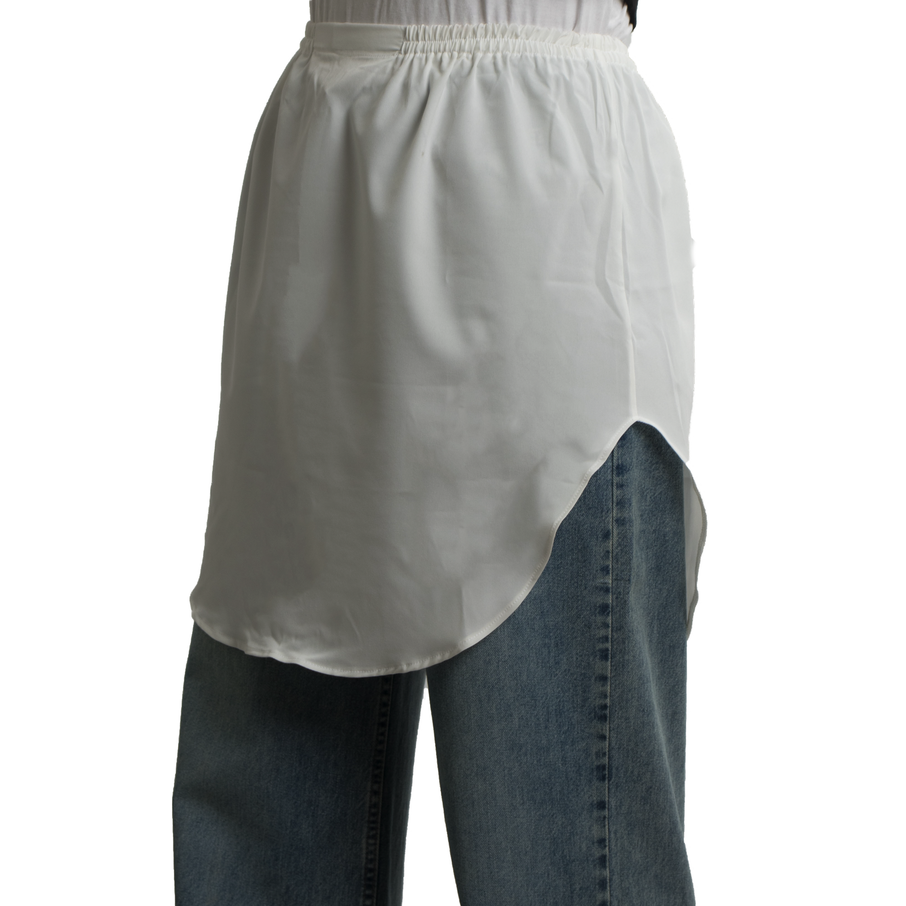 Elegant Hijab Wear off-white shirt extender without buttons, 50cm front and back length