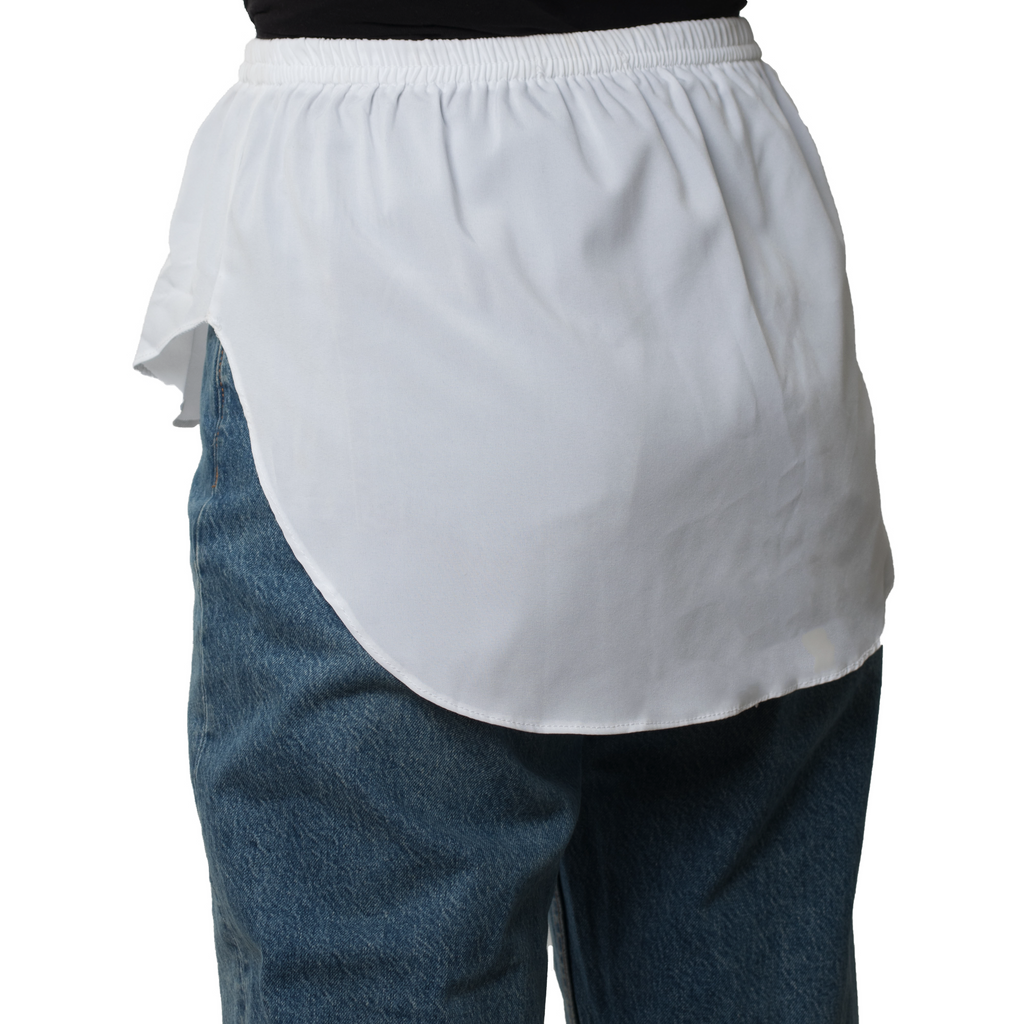 Elegant Hijab Wear white shirt extender without buttons, 22cm front and 35cm back length to cover short blouses